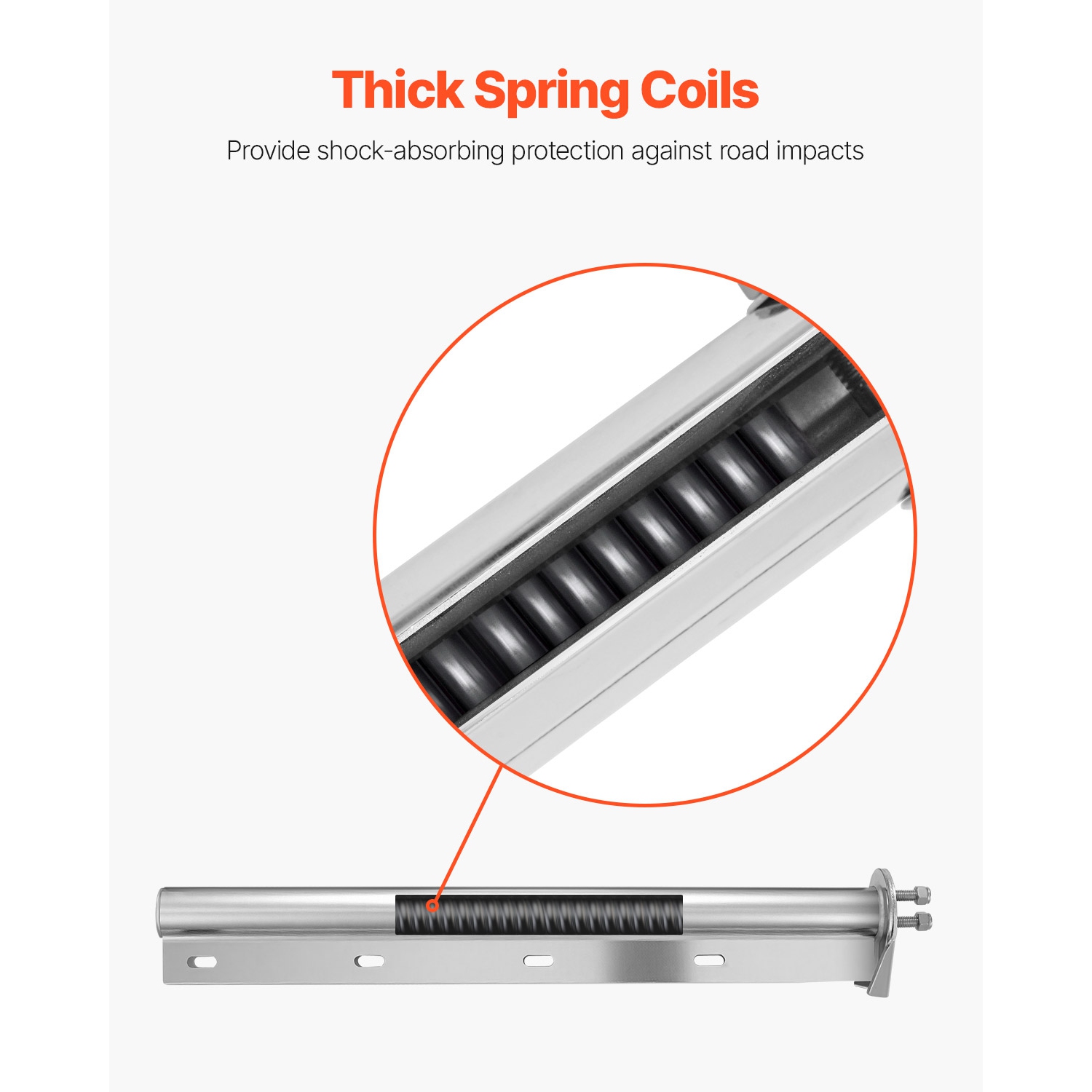 VEVOR 1-1/8" Chrome Straight Spring Loaded Mud Flap Hangers, Bolt Spacing Mudflap Hangers for Semi Trucks, 1 Pair Heavy Duty Semi Truck Mud Flap