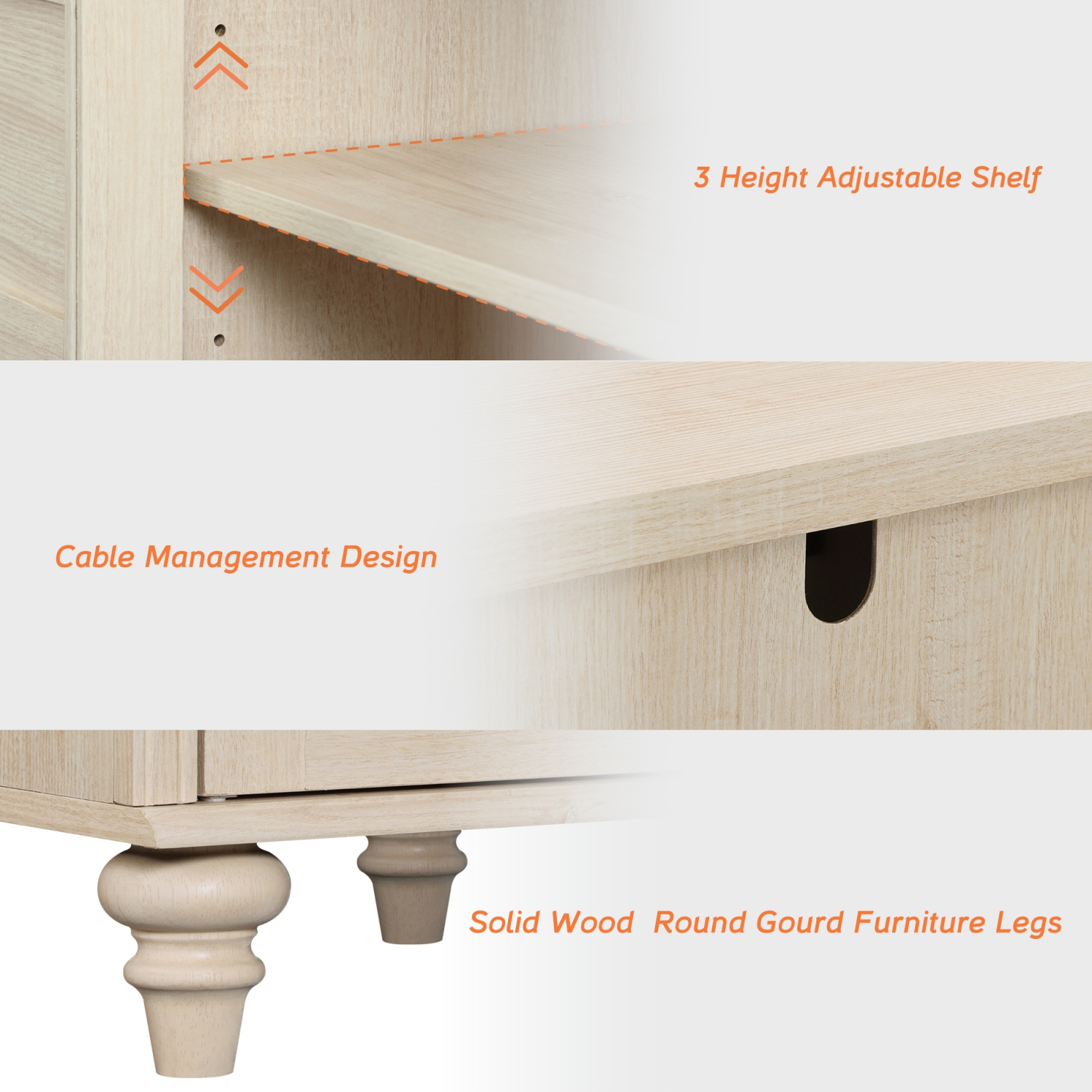 Buffet WAMPAT avec porte en verre, armoires de rangement de cuisine, tables de bar à café en bois, armoire de rangement d'appoint Table de salle à