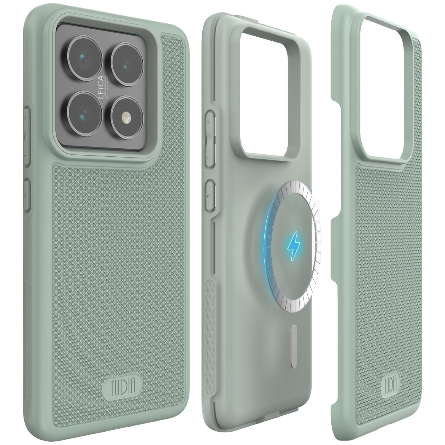 TUDIA MergeGrip for Xiaomi 14T Pro 5G Case 2024 Magsafe Compatible - Green Lily