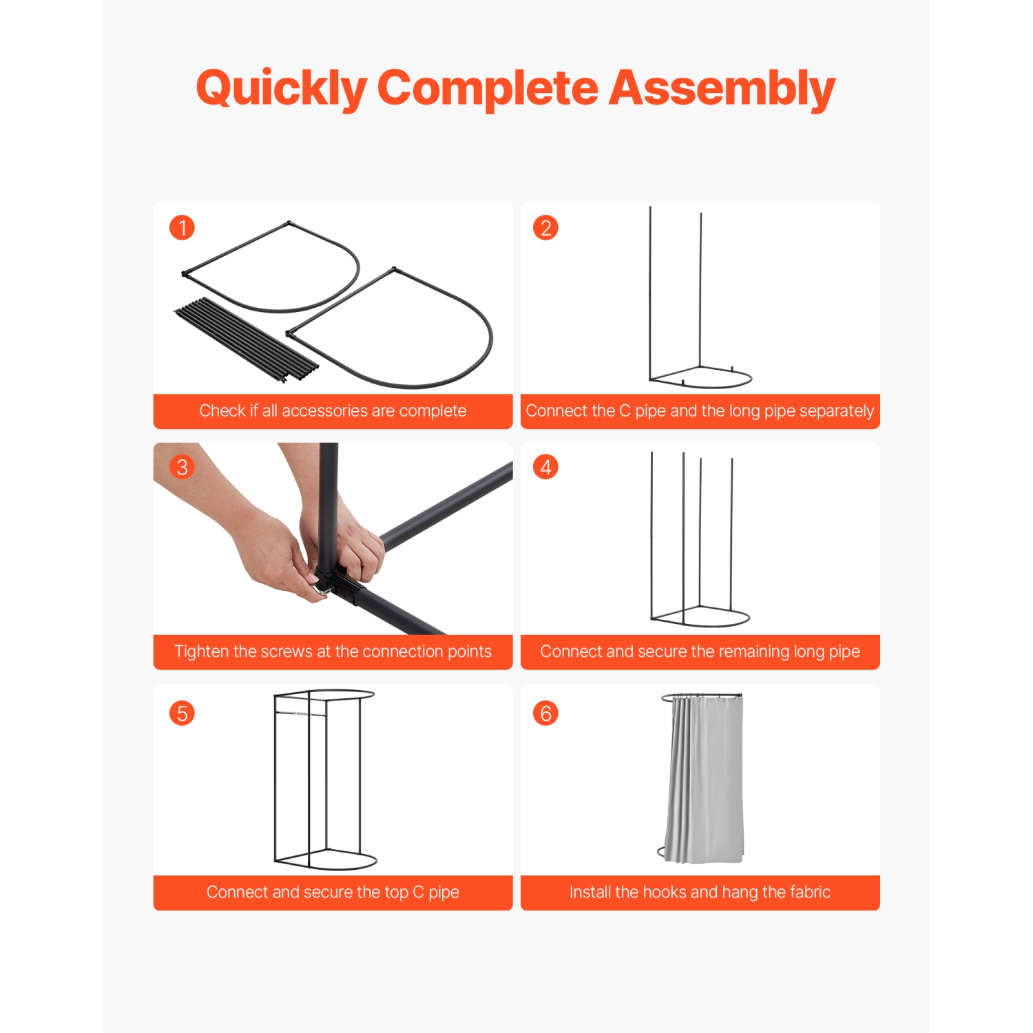 VEVOR 39 x 37 x 79&nbsp;po Cabine d'essayage, vestiaire avec rideaux épais en polyester, espace d'intimité avec rideau d'ombrage et crochet, pour