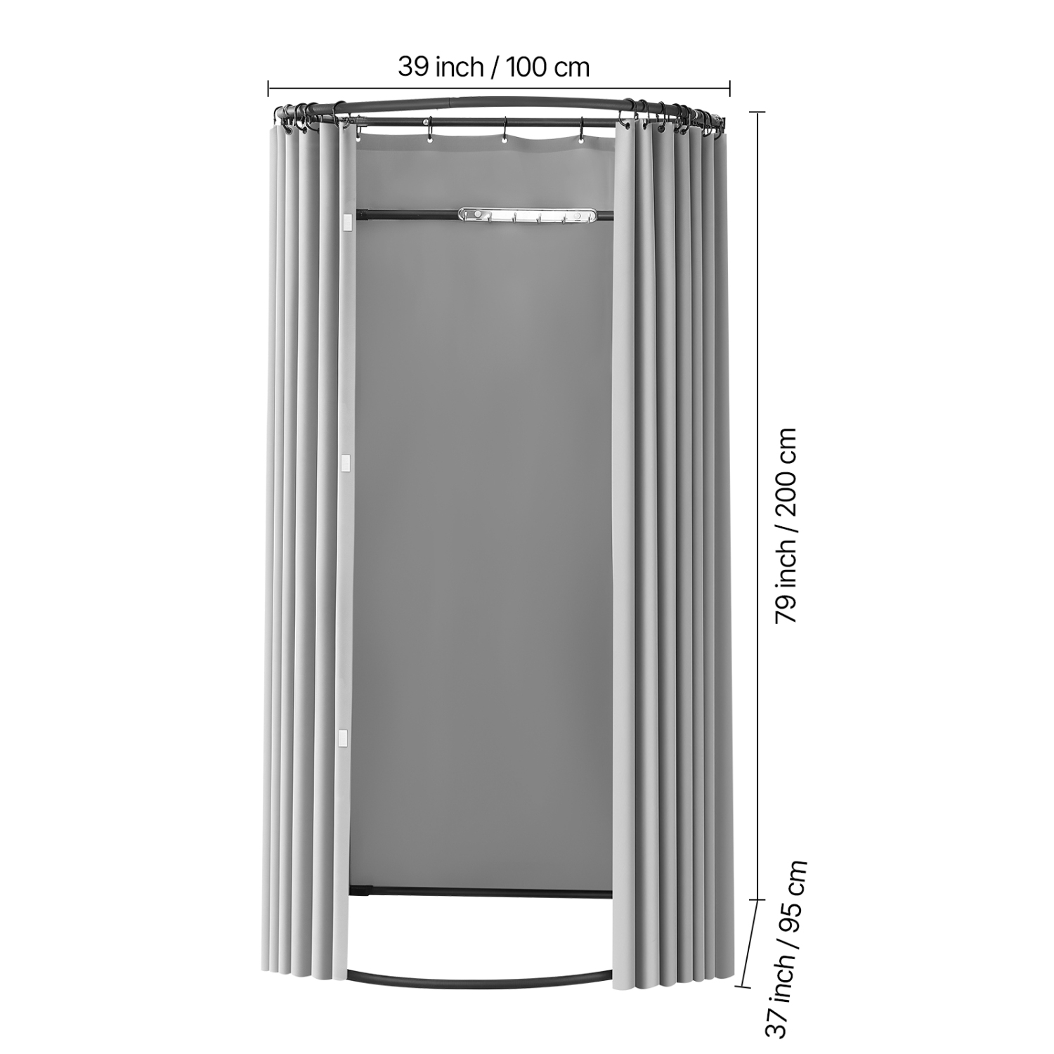 VEVOR 39 x 37 x 79&nbsp;po Cabine d'essayage, vestiaire avec rideaux épais en polyester, espace d'intimité avec rideau d'ombrage et crochet, pour