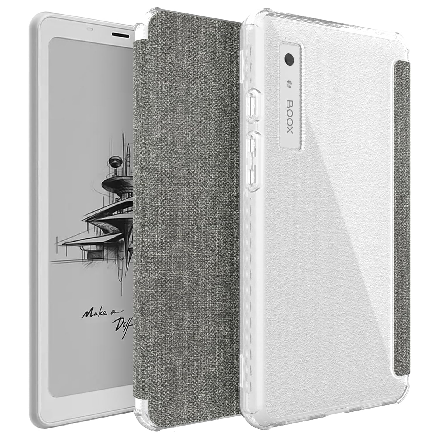 TUDIA SKN FLIP for Onyx Boox Palma Case Magnetic Closure - Grey
