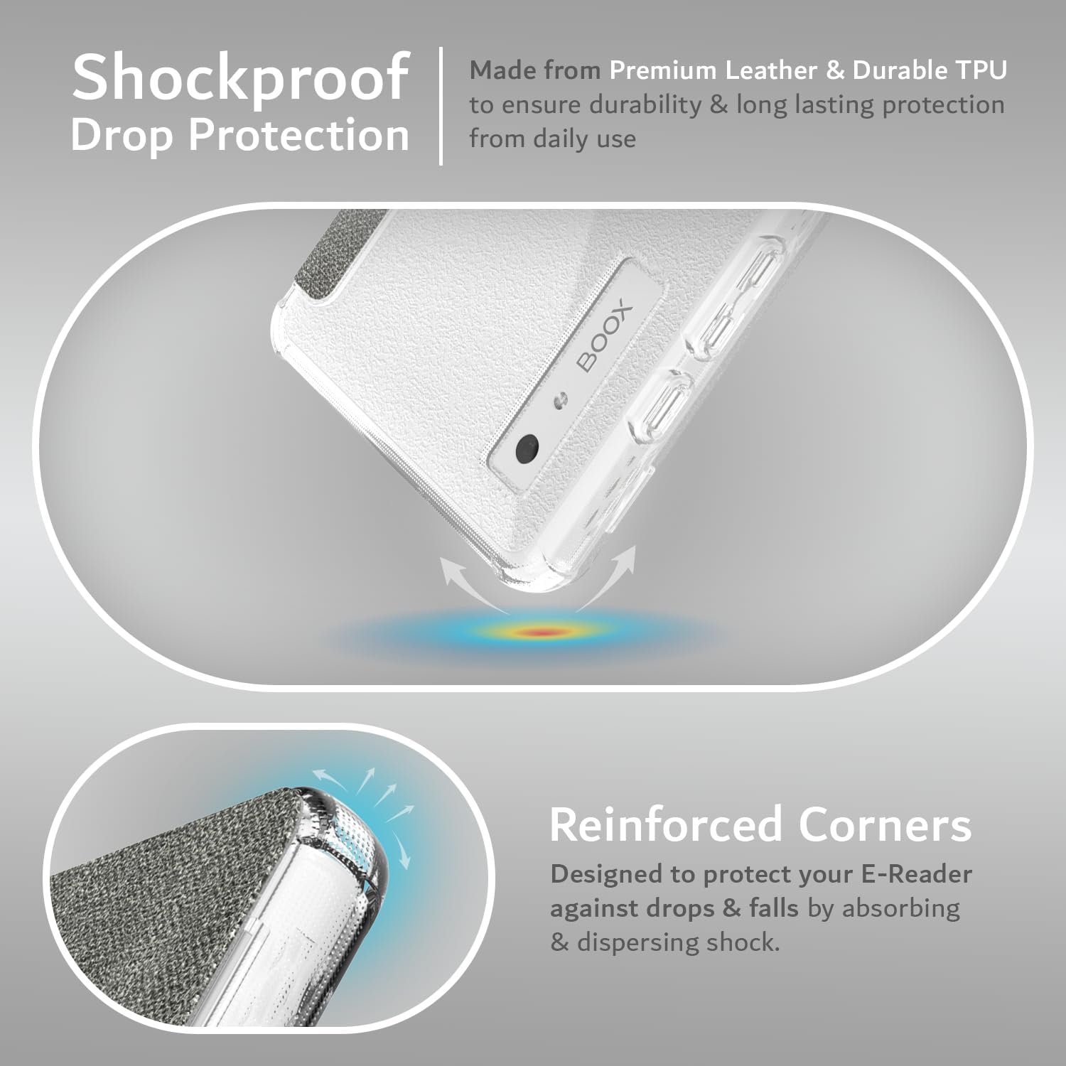 TUDIA SKN FLIP for Onyx Boox Palma Case Magnetic Closure - Grey