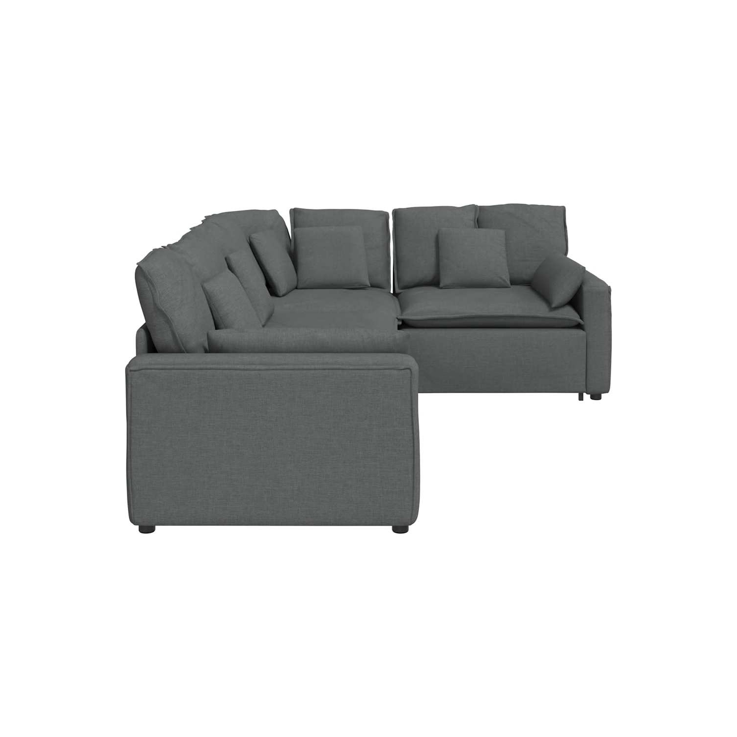 Canapé modulaire vidaXL avec coussins en tissu gris foncé