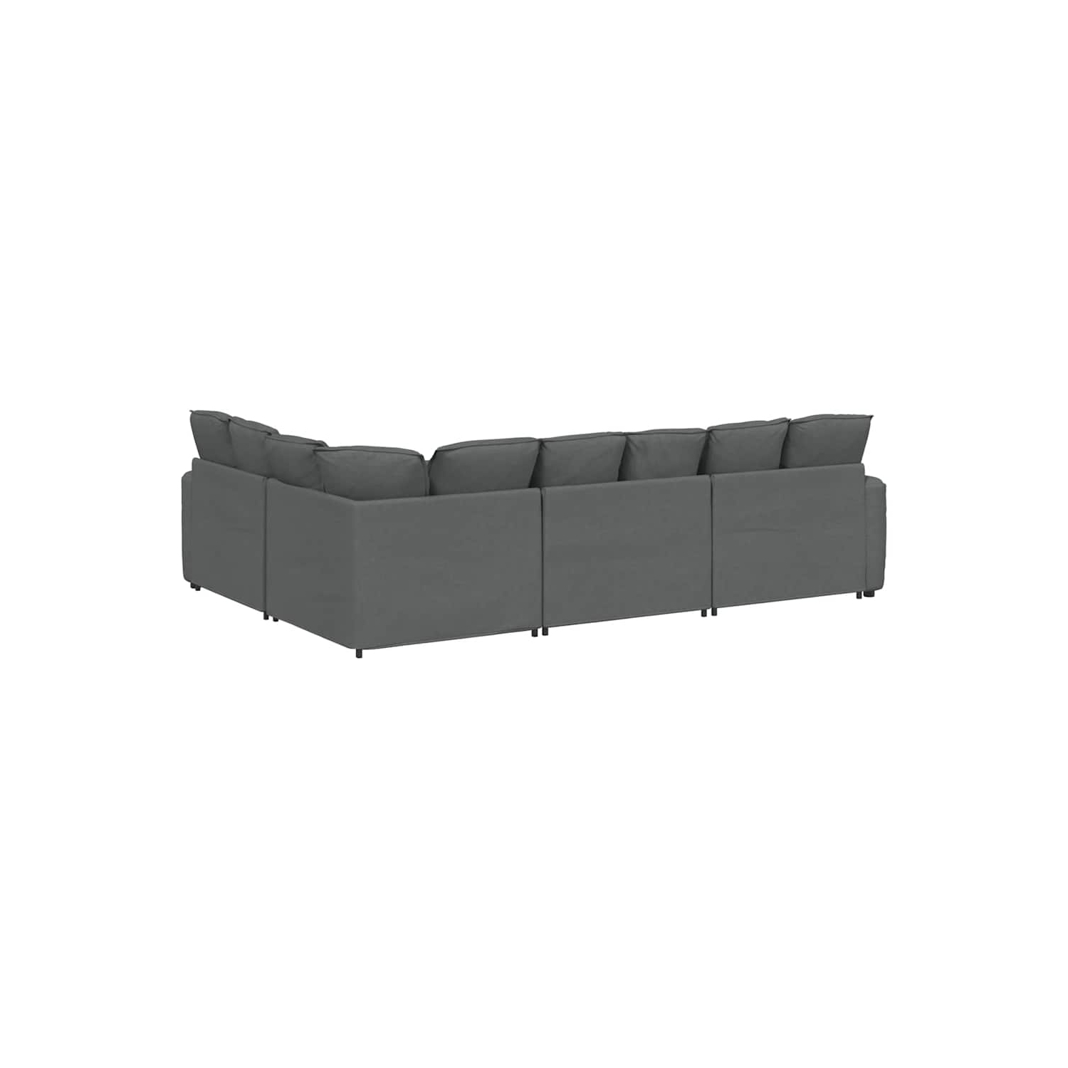 Canapé modulaire vidaXL avec coussins en tissu gris foncé
