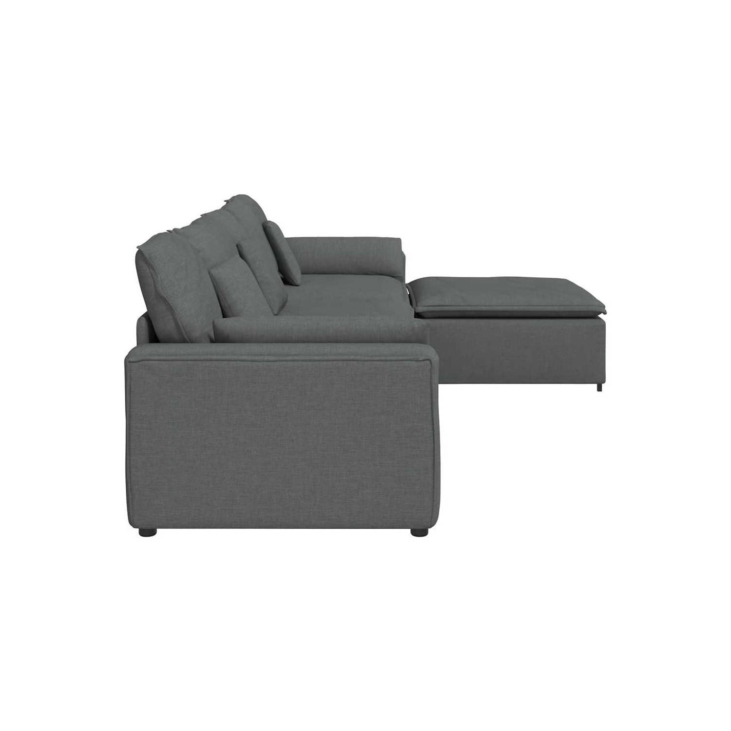 Canapé modulaire vidaXL avec repose-pieds et coussins gris foncé