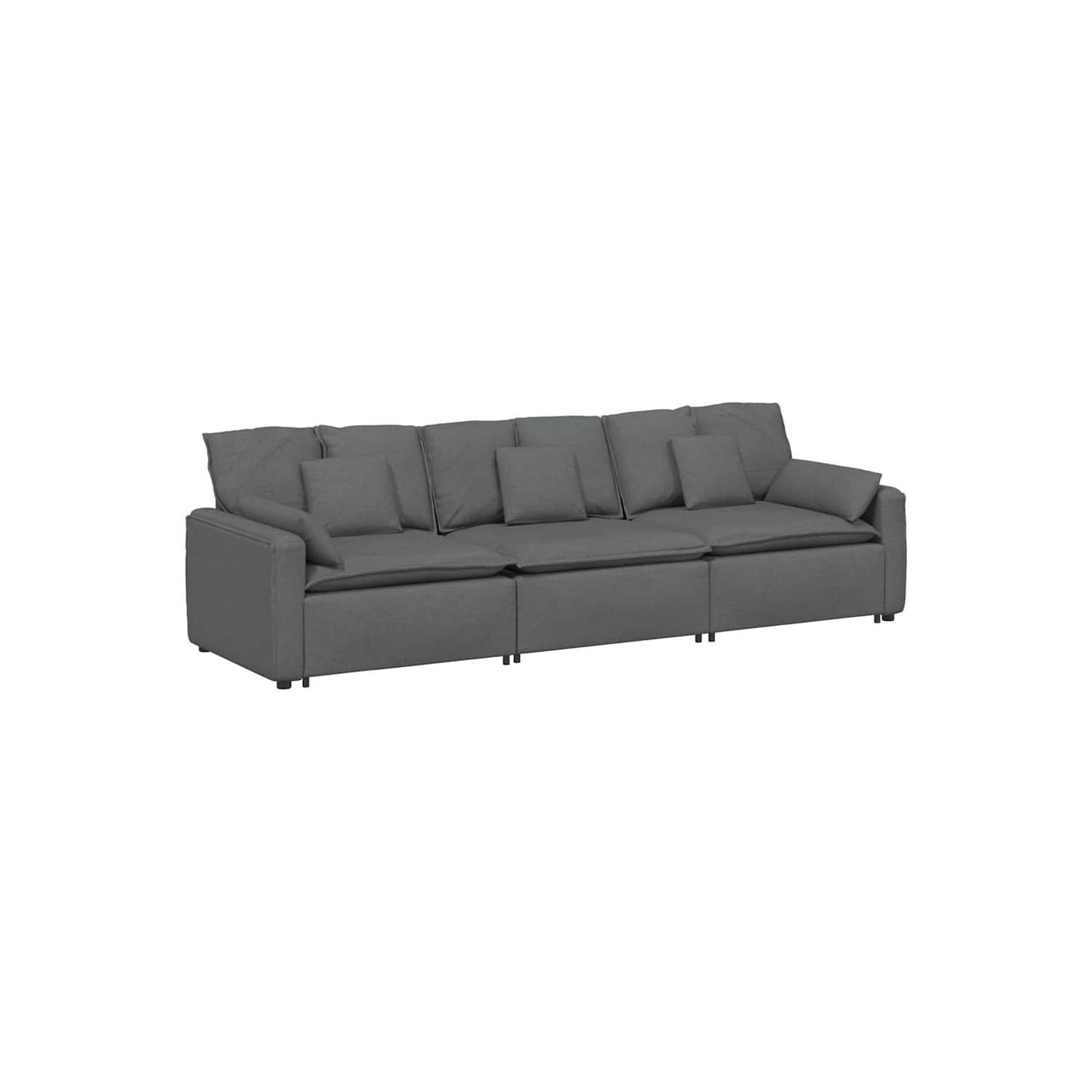 vidaXL Modular Sofa with Cushions Dark Grey
