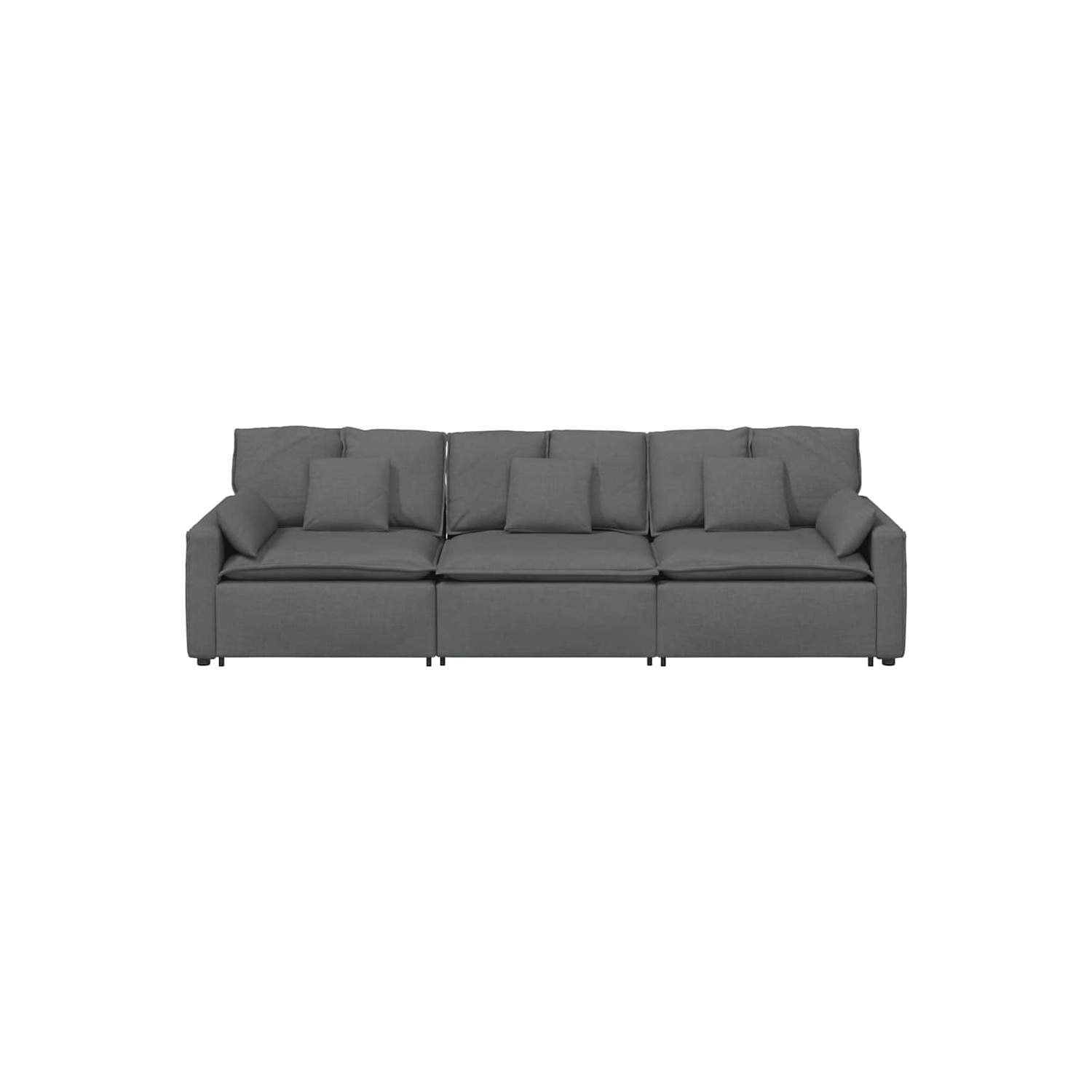 vidaXL Modular Sofa with Cushions Dark Grey