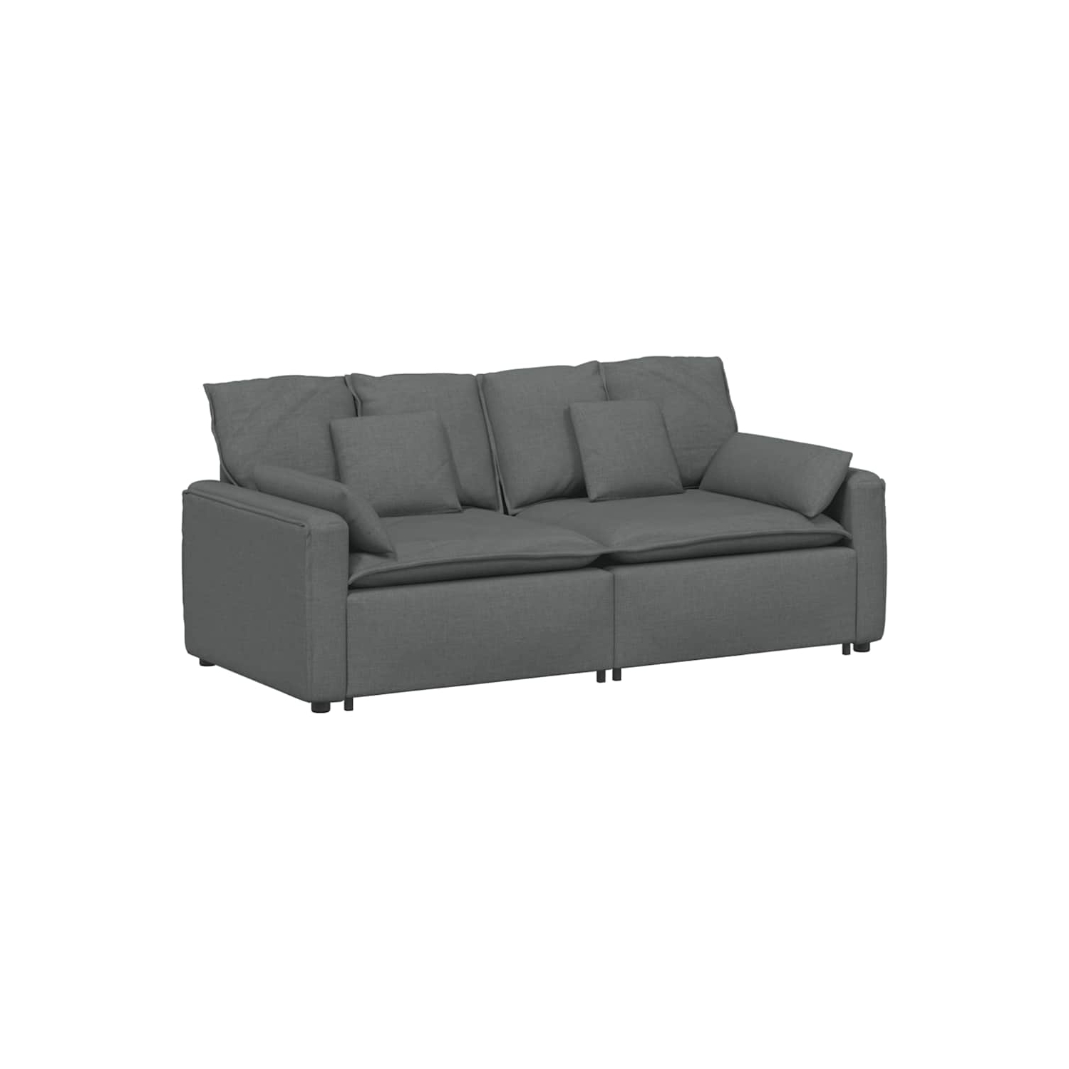 Canapé modulaire vidaXL avec coussins gris foncé