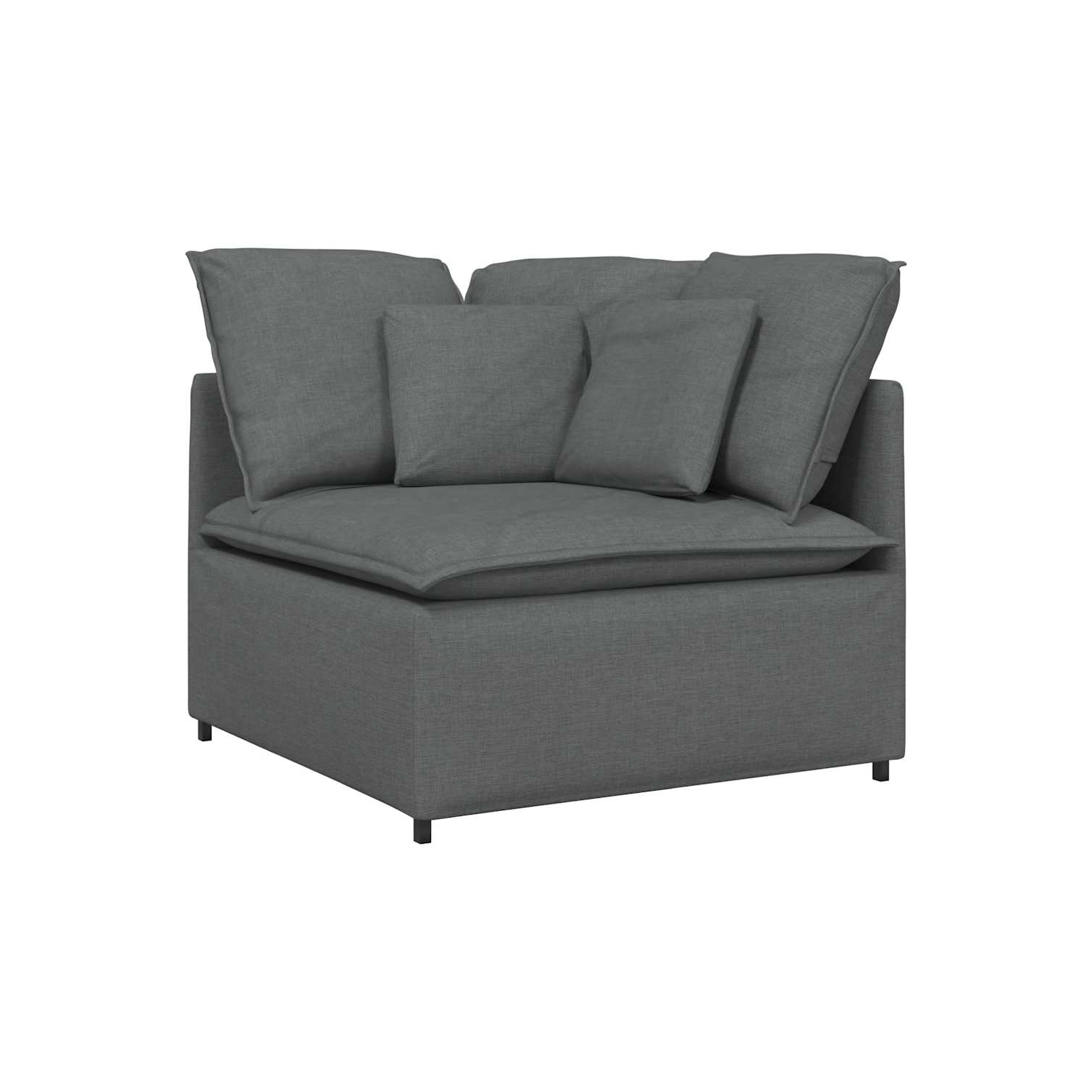 Sofa modulaire vidaXL avec repose-pieds et coussins en tissu gris foncé