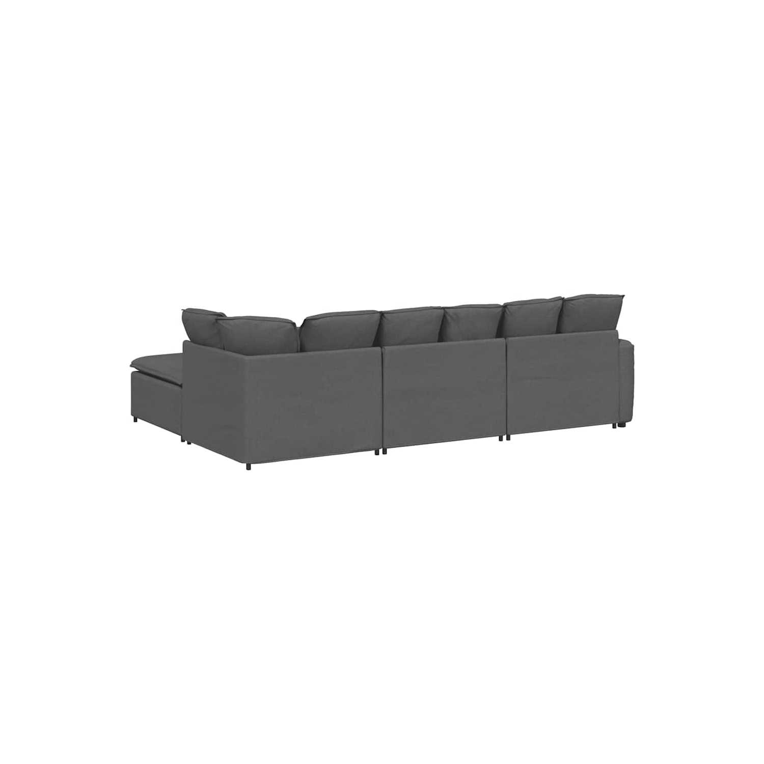 Sofa modulaire vidaXL avec repose-pieds et coussins en tissu gris foncé