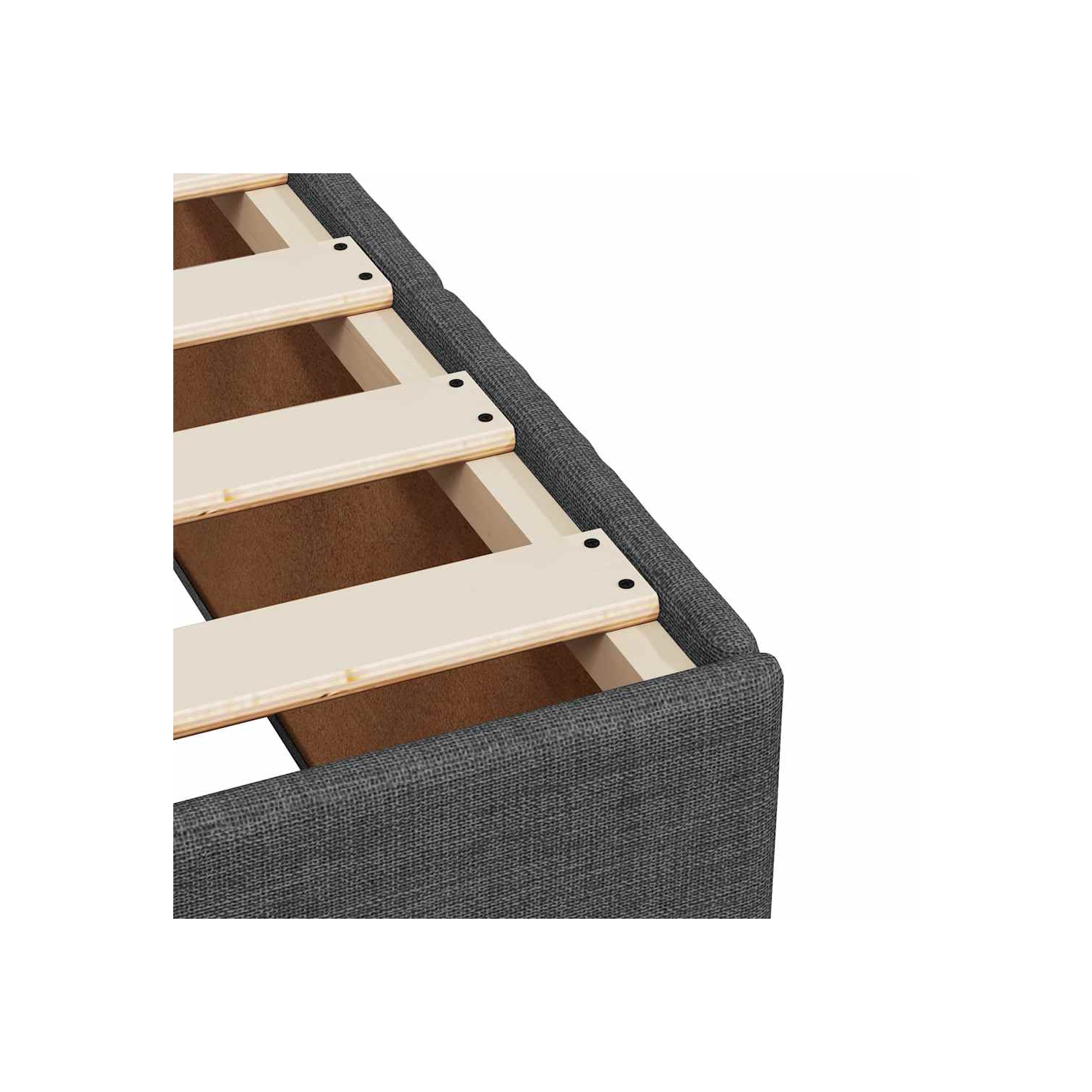 vidaXL Bed Frame without Mattress Dark Grey Full Fabric