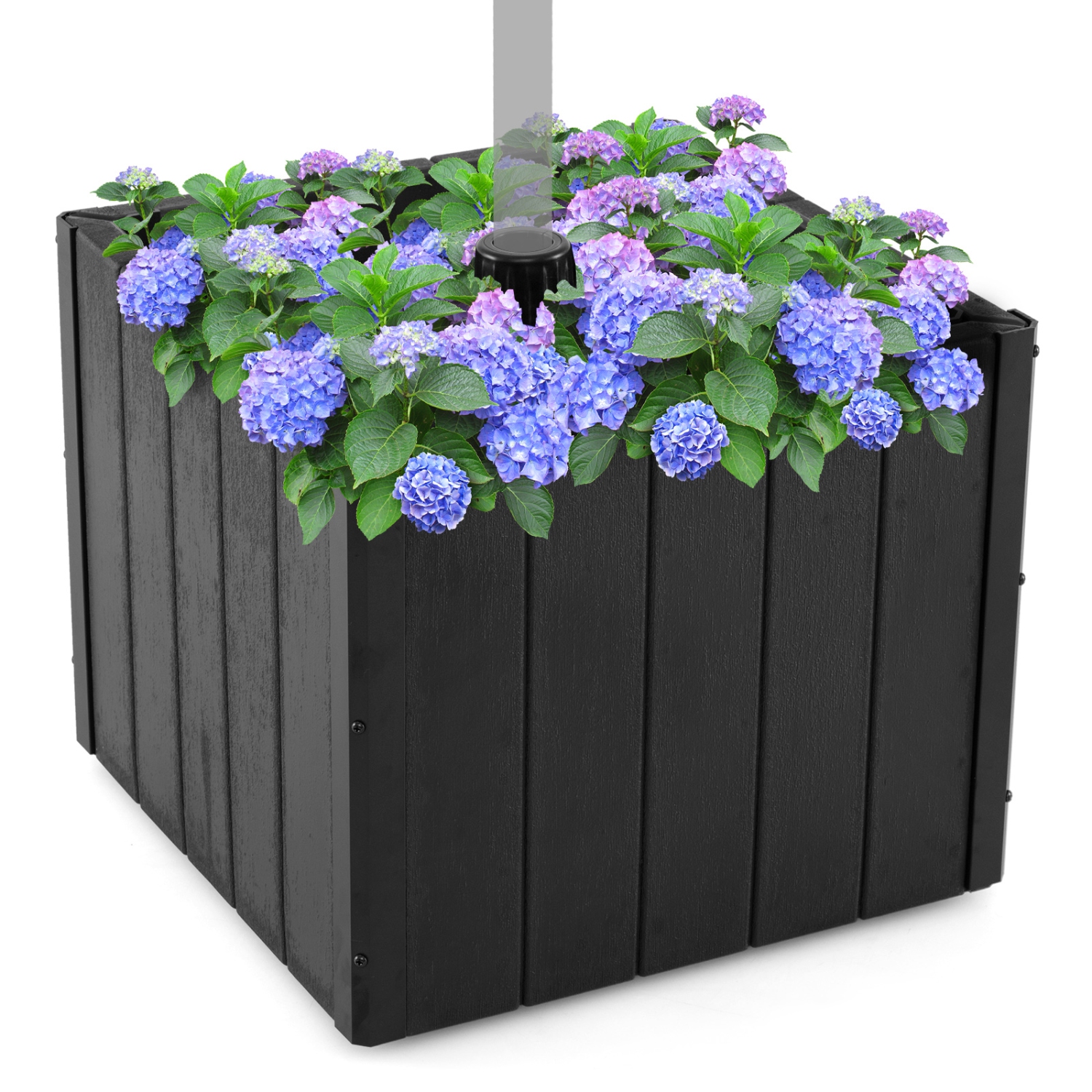 Gymax 2-in-1 Outdoor Umbrella Base Planter w/Flower Box 4 Rolling Wheels 88 LBS Capacity