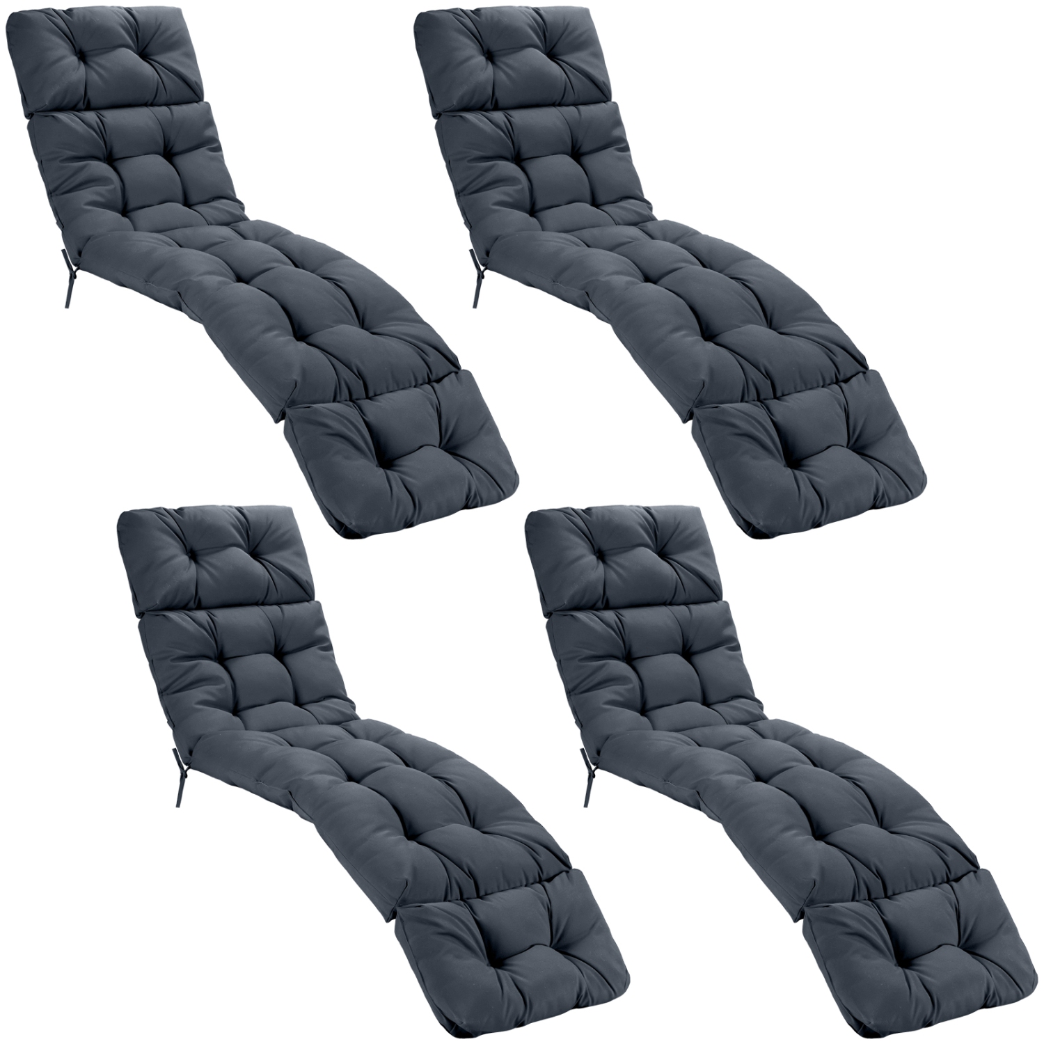 Gymax Set of 4 73'' Lounge Chaise Cushion Padded Recliner Cushion