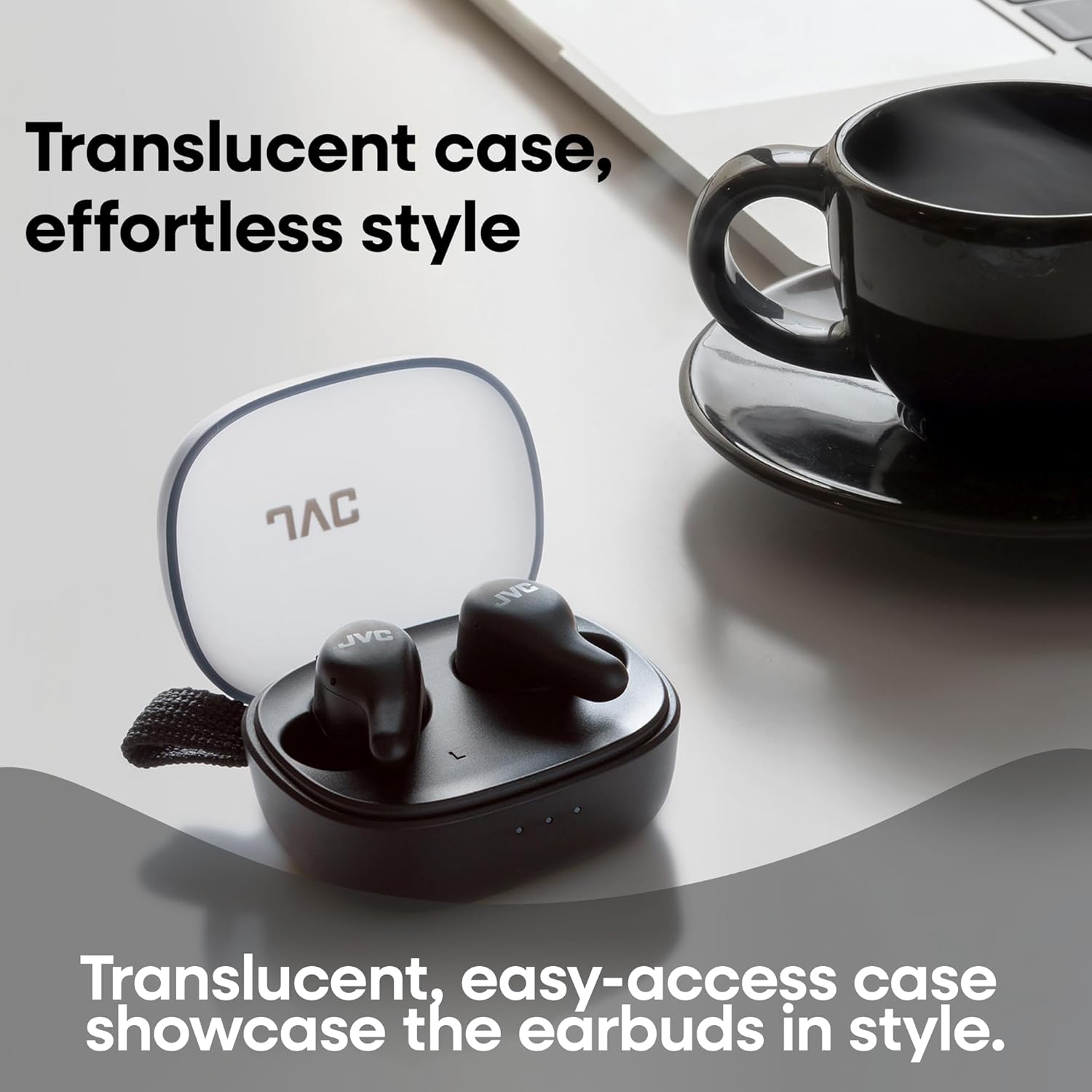 JVC - Gumy Premium True Wireless Earbuds Bluetooth ANC, 26H Battery, Olive Black - HA-A23T-B