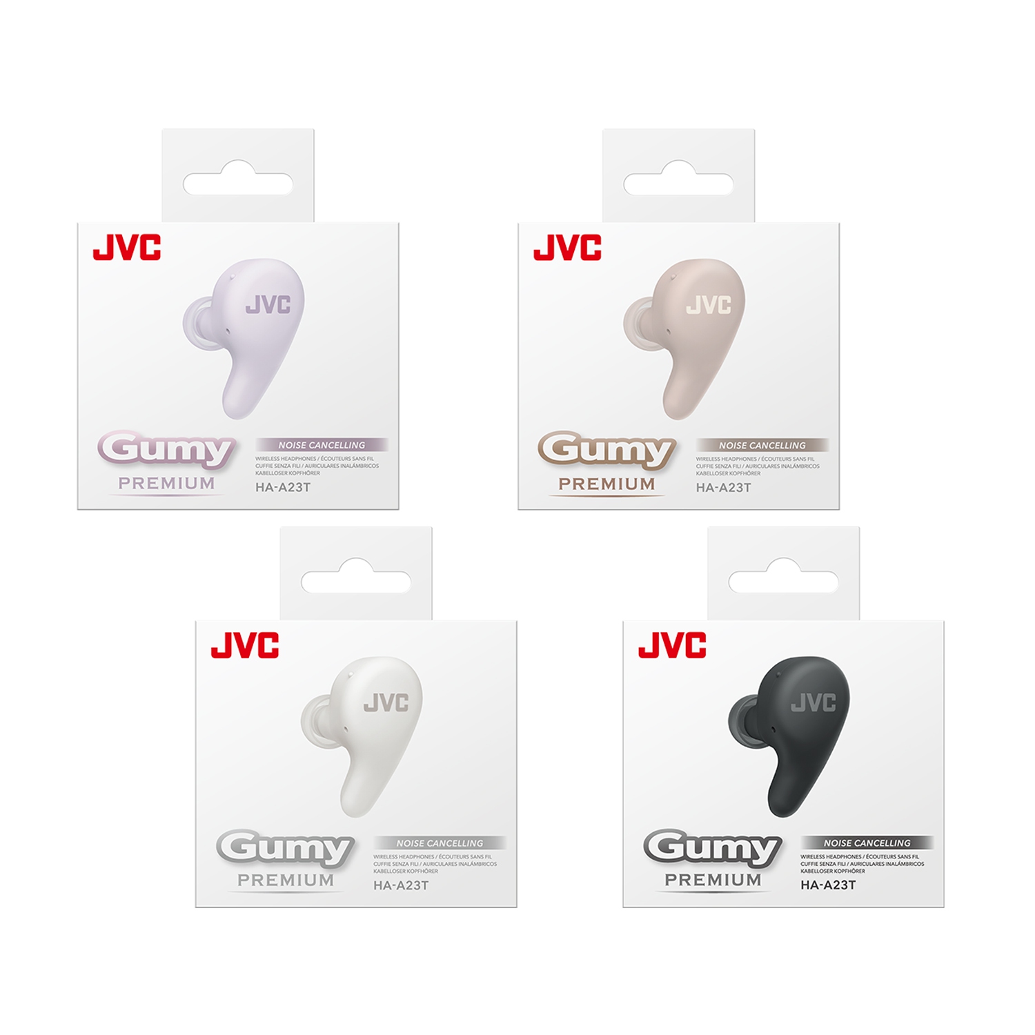 JVC - Gumy Premium True Wireless Earbuds Bluetooth ANC, 26H Battery, Olive Black - HA-A23T-B