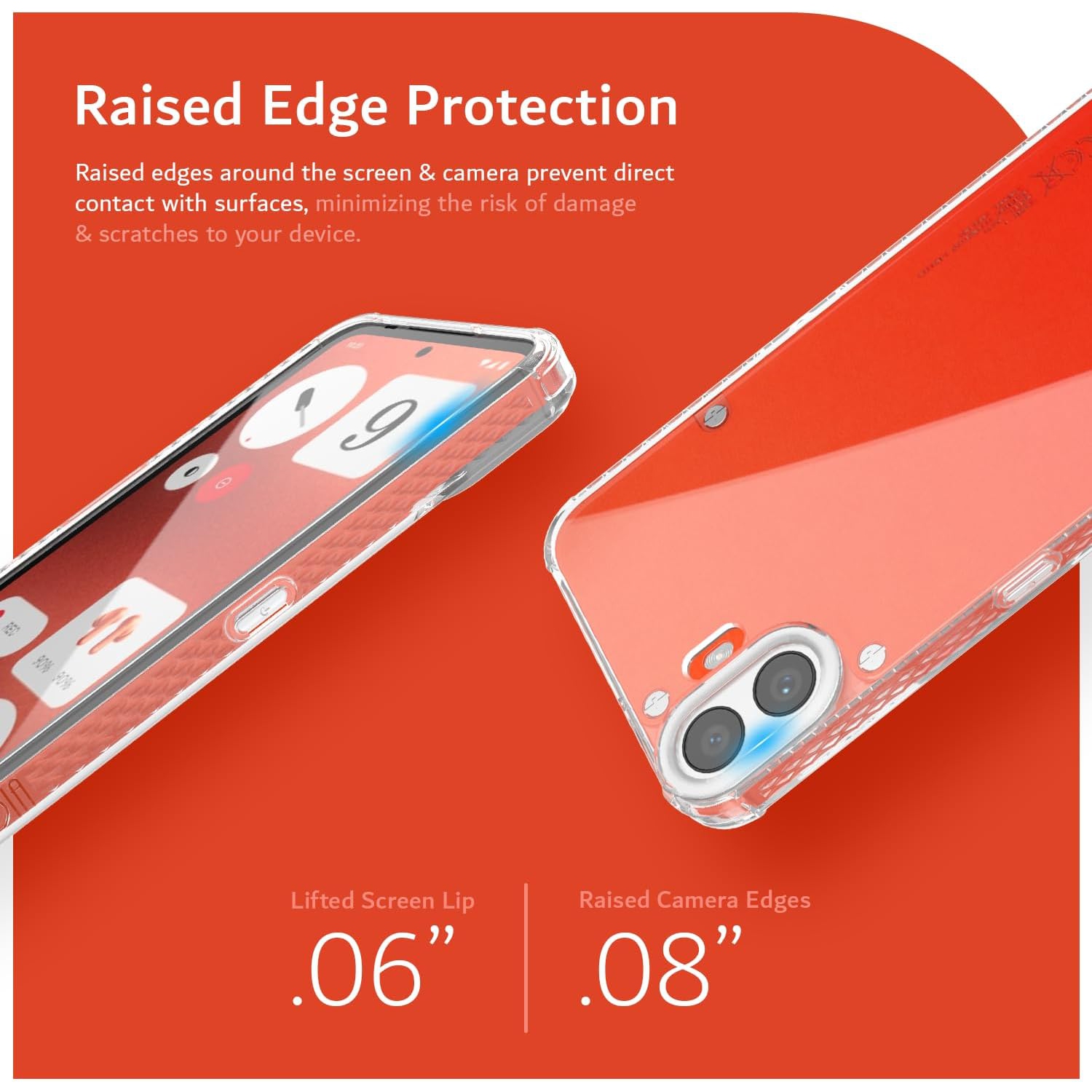 TUDIA SKN for Nothing CMF Phone 1 Case Reinforced Corners - Clear