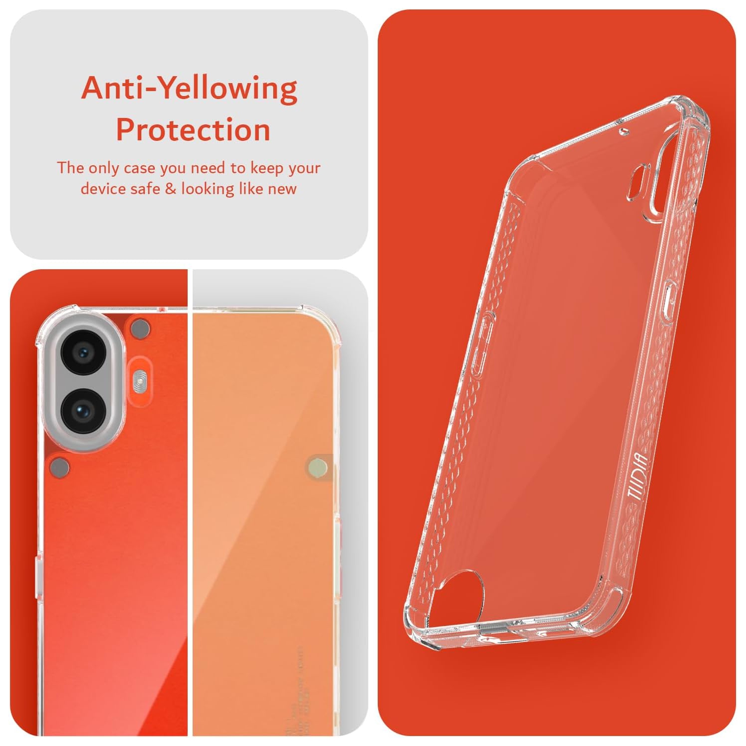 TUDIA SKN for Nothing CMF Phone 1 Case Reinforced Corners - Clear