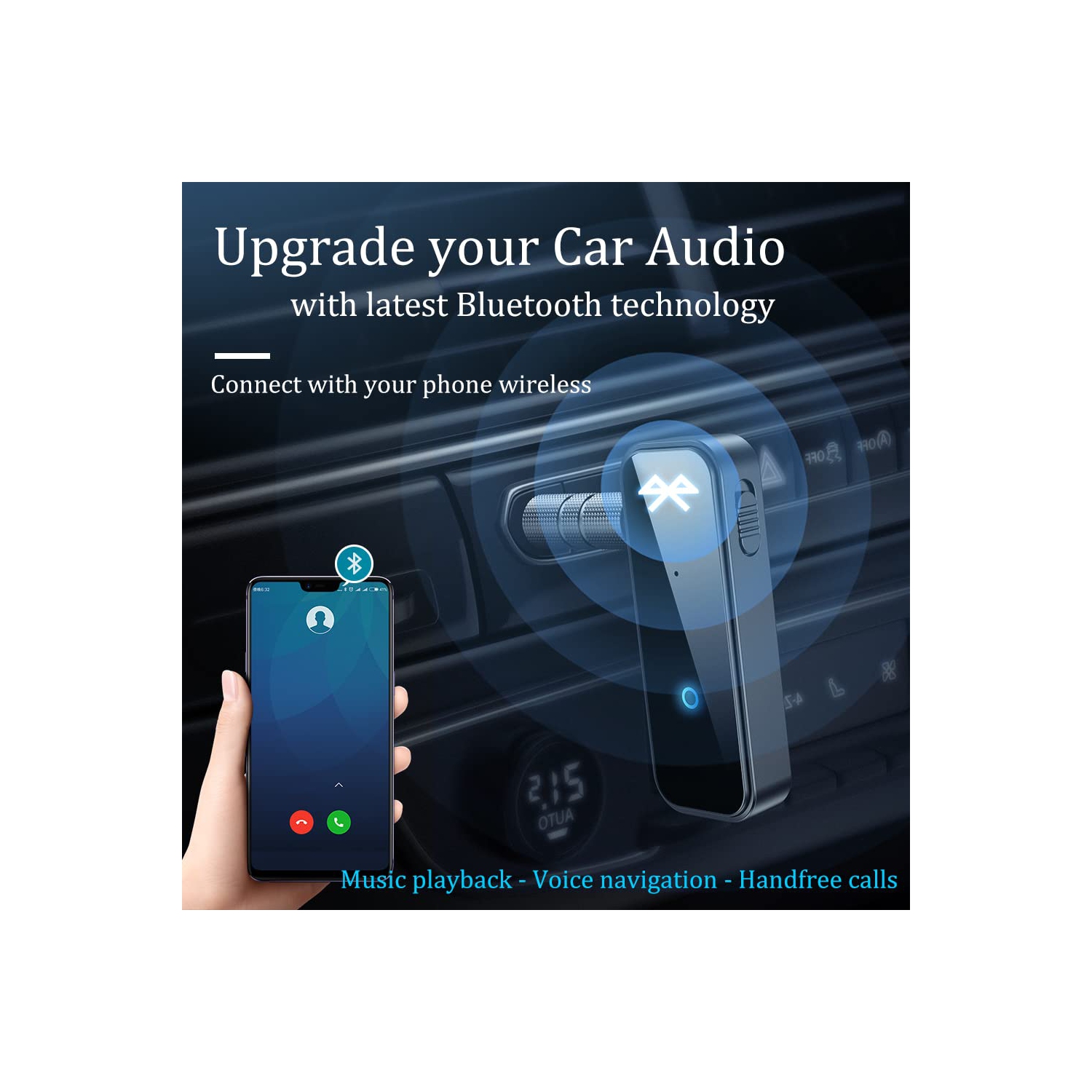 Récepteur et émetteur Bluetooth pour l'auto, récepteur audio Bluetooth portatif avec prise 3,5&nbsp;mm pour téléviseur et haut-parleurs