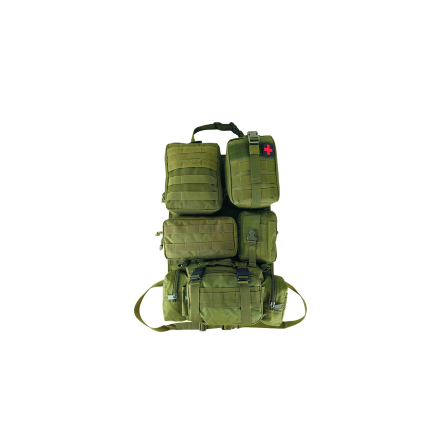 Tactical Seat Back Storage Bag, Car Backseat Storage Bag, Behind the Rear Seat, 21" x 14.5" Backseat, 5 Small Pockets - Army Green