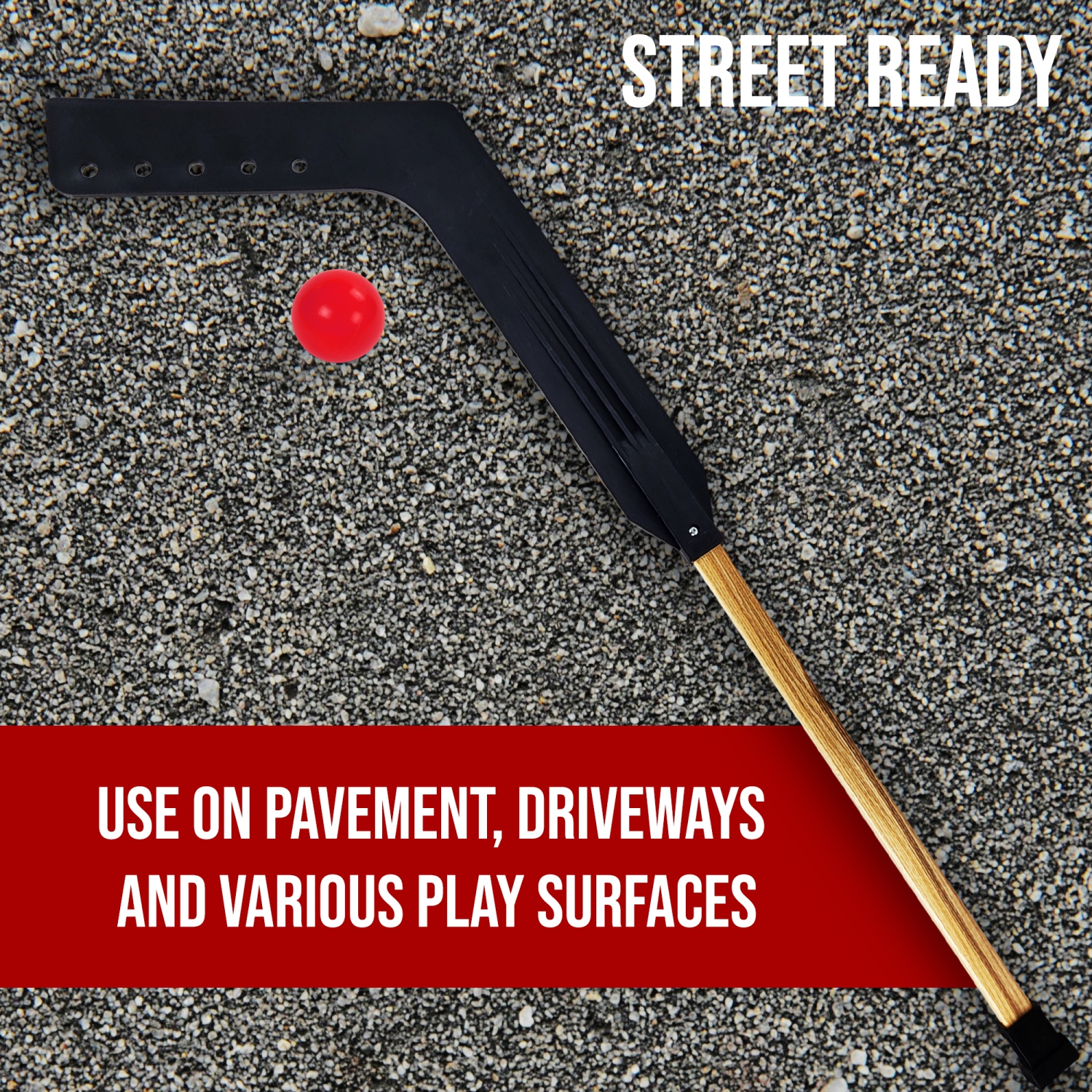 PRISP Street Hockey Goalie Stick - 2-Piece Wood Shaft and Straight Plastic Blade for Goaltender - Made in Canada