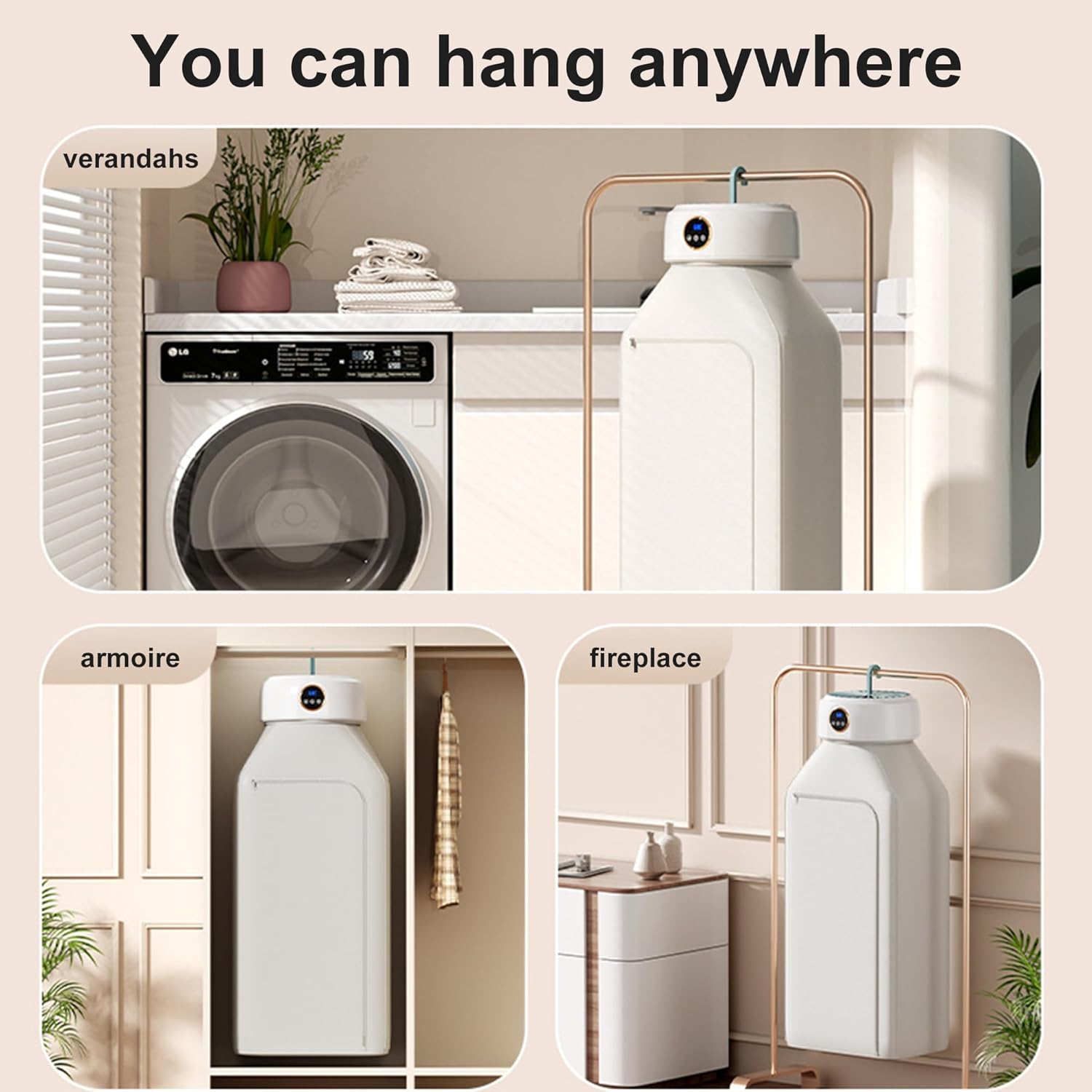 Séchoir portatif,Petit séchoir électrique pliable compact avec sac sec,Sécheuse portative rapide pour appartement d'hôtel de VR de voyage