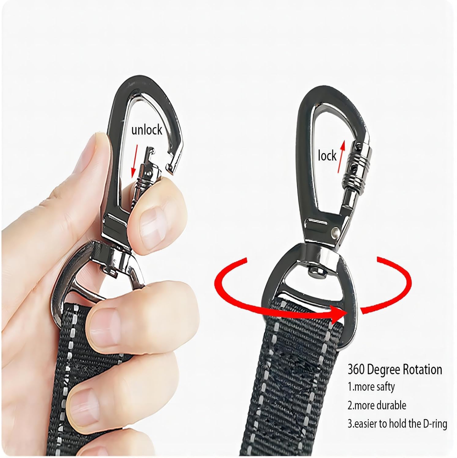 Pet Leash - Elastic Shock Absorption, Reflective Padded Handle, with Car Seat Belt Clip, Adjustable Dog Leash, Suitable for Medium-Sized Dogs and