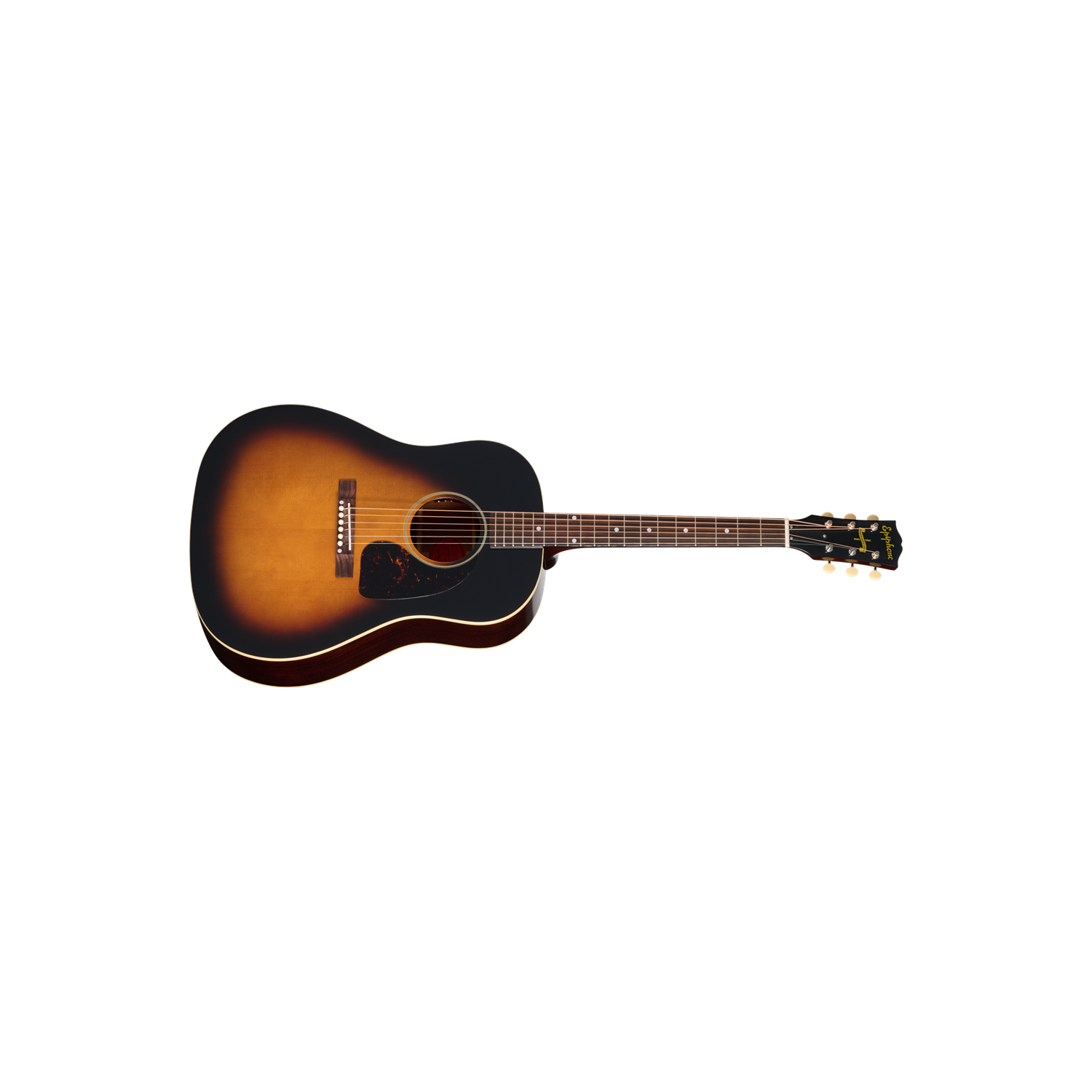 Guitare électrique/acoustique réédition 1942 Banner J-45 d'Epiphone avec étui rigide - Vintage Sunburst
