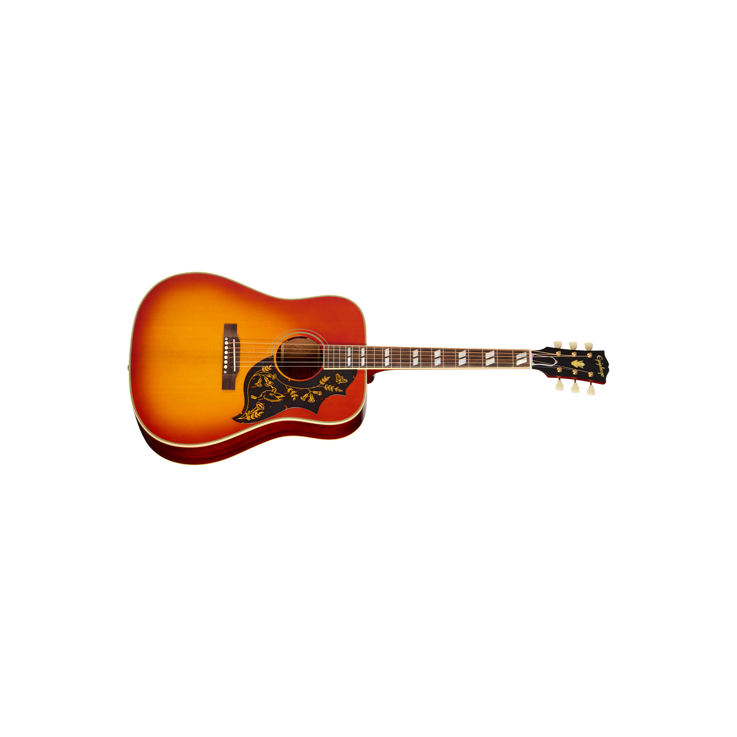 Guitare acoustique/électrique édition Hummingbird 1960 d'Epiphone avec étui rigide - Heritage Cherry Sunburst