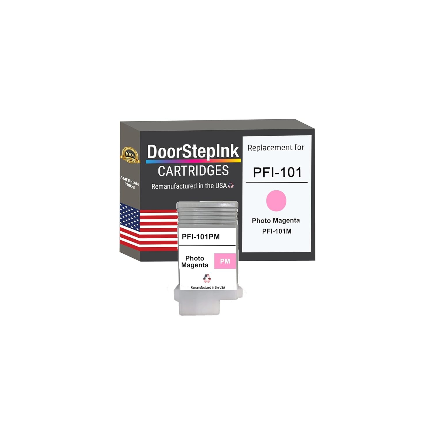 DoorStepInk Brand for Canon PFI-101 130mL Photo Magenta Remanufactured in the USA Ink Cartridge