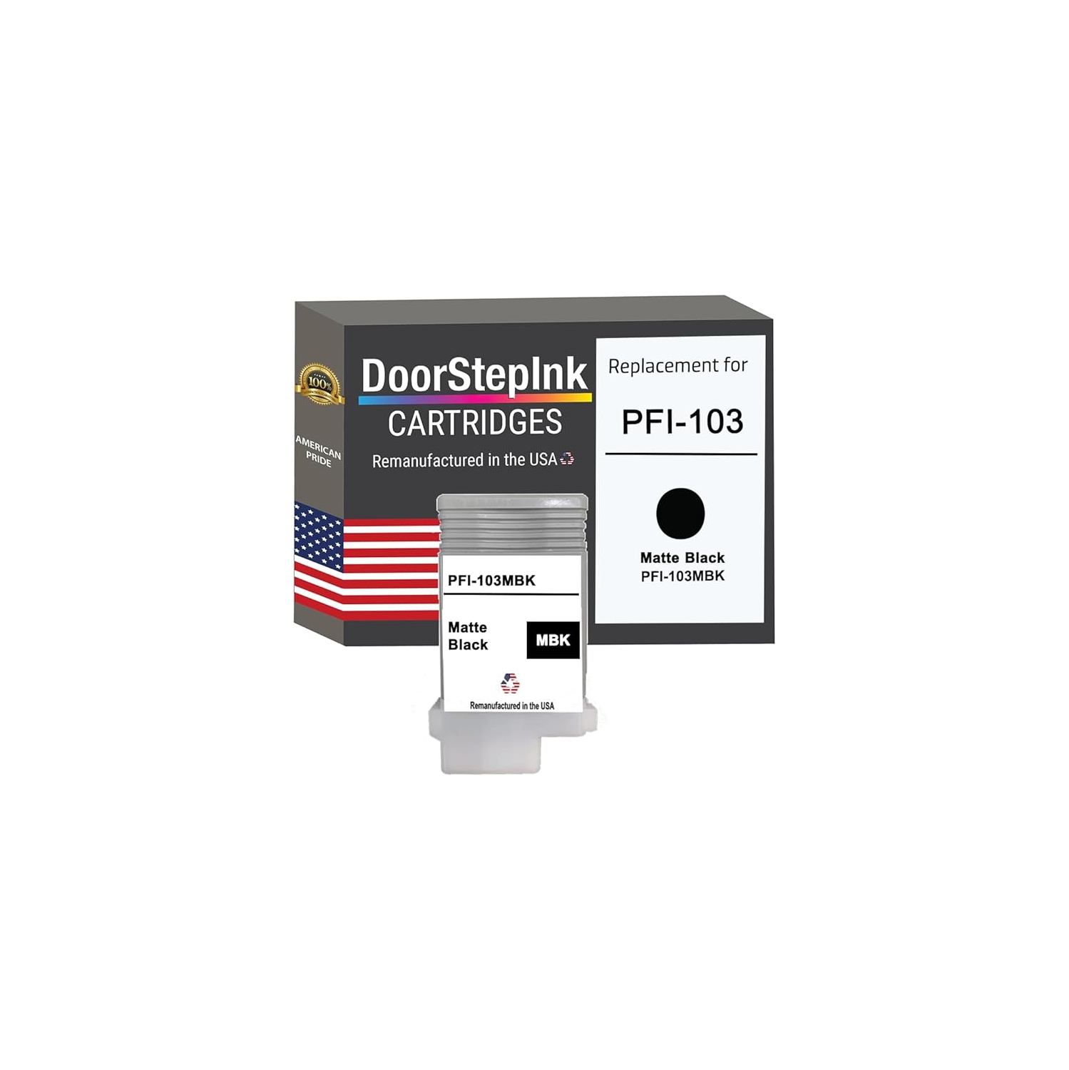 DoorStepInk Brand for Canon PFI-103 130mL Matte Black Remanufactured in the USA Ink Cartridge