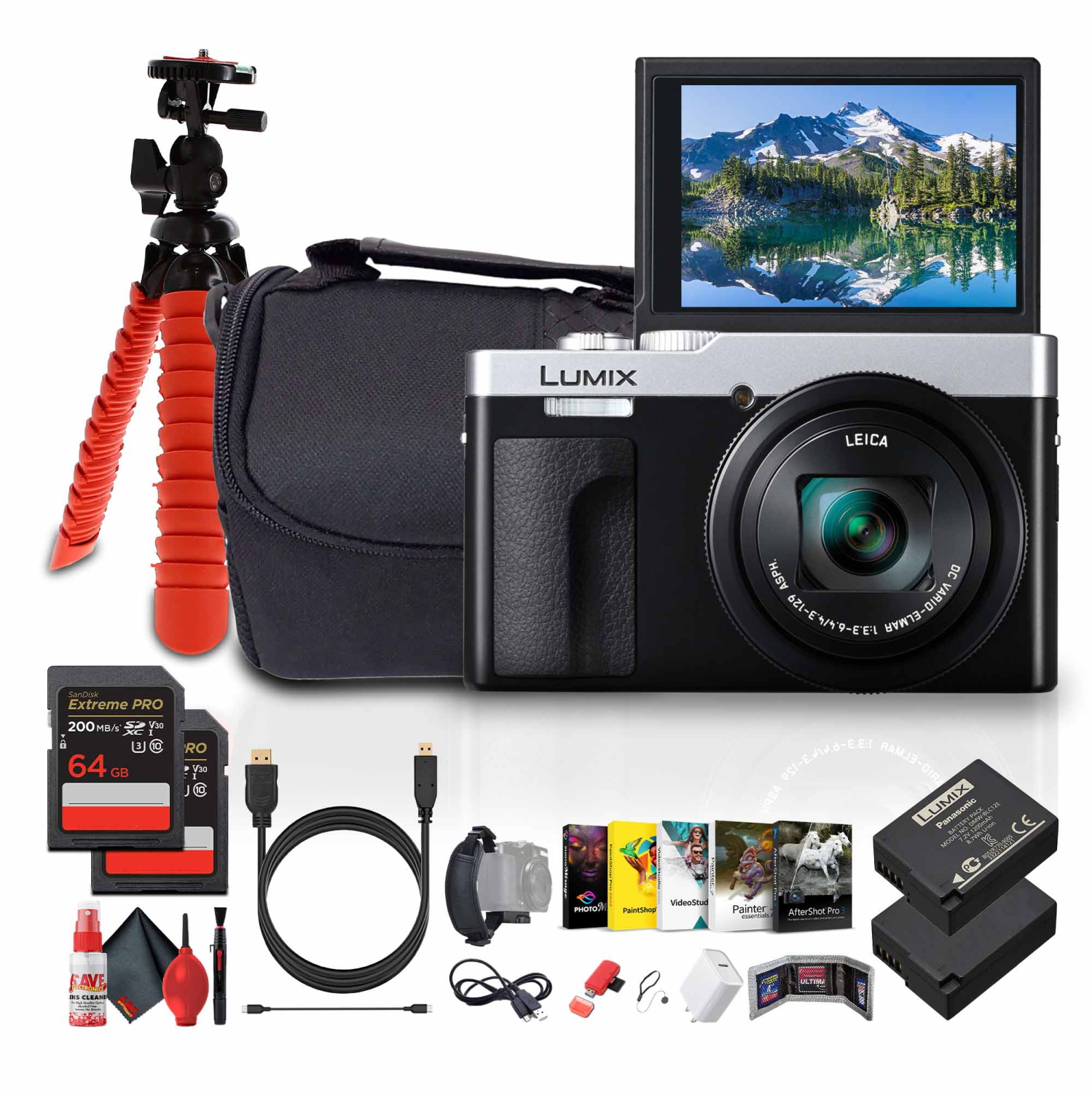 Panasonic TZ99 Point and Shoot Compact Travel Camera Bundle (International Version)