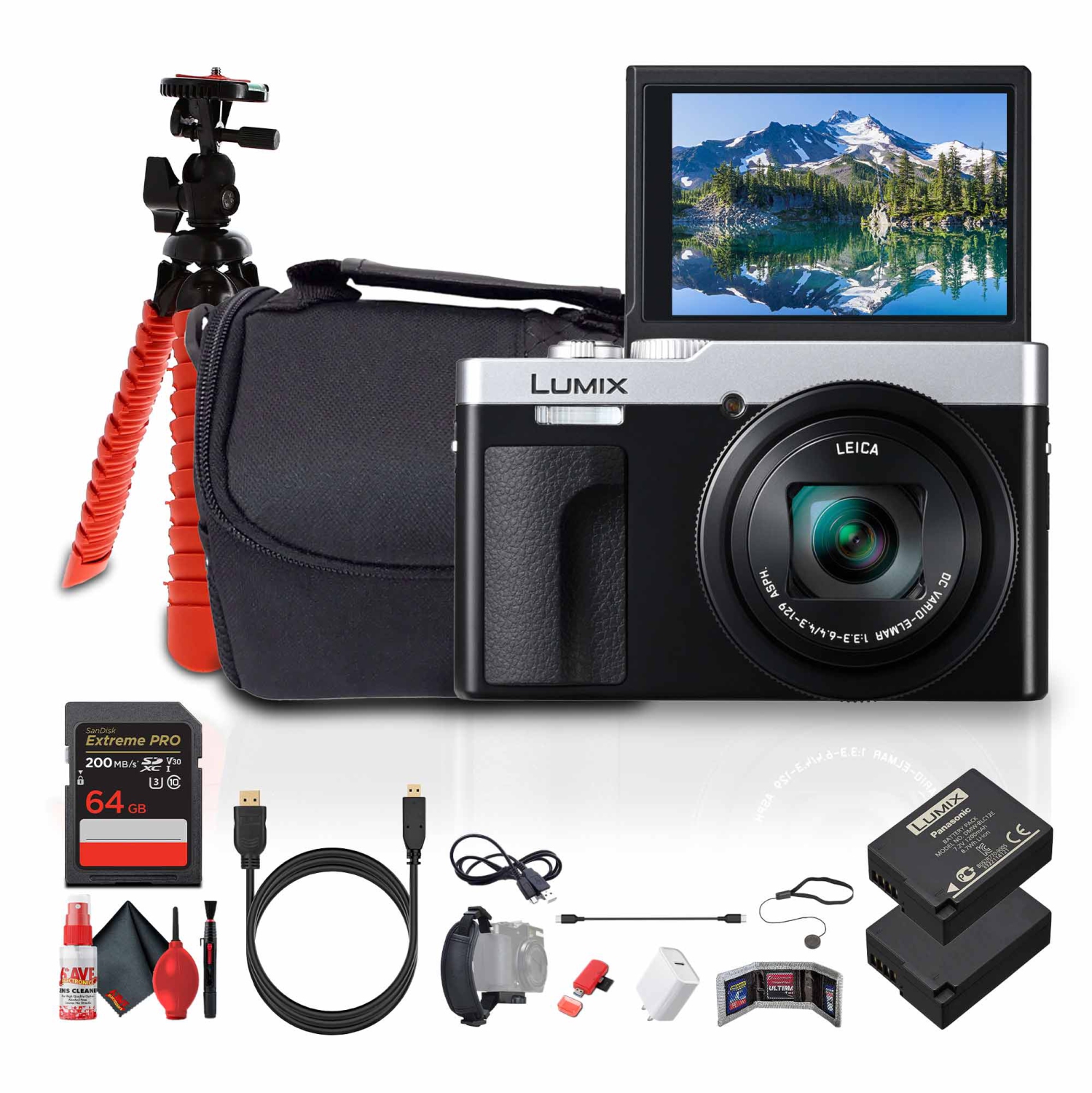 Panasonic TZ99 Point and Shoot Compact Travel Camera Bundle (International Version)
