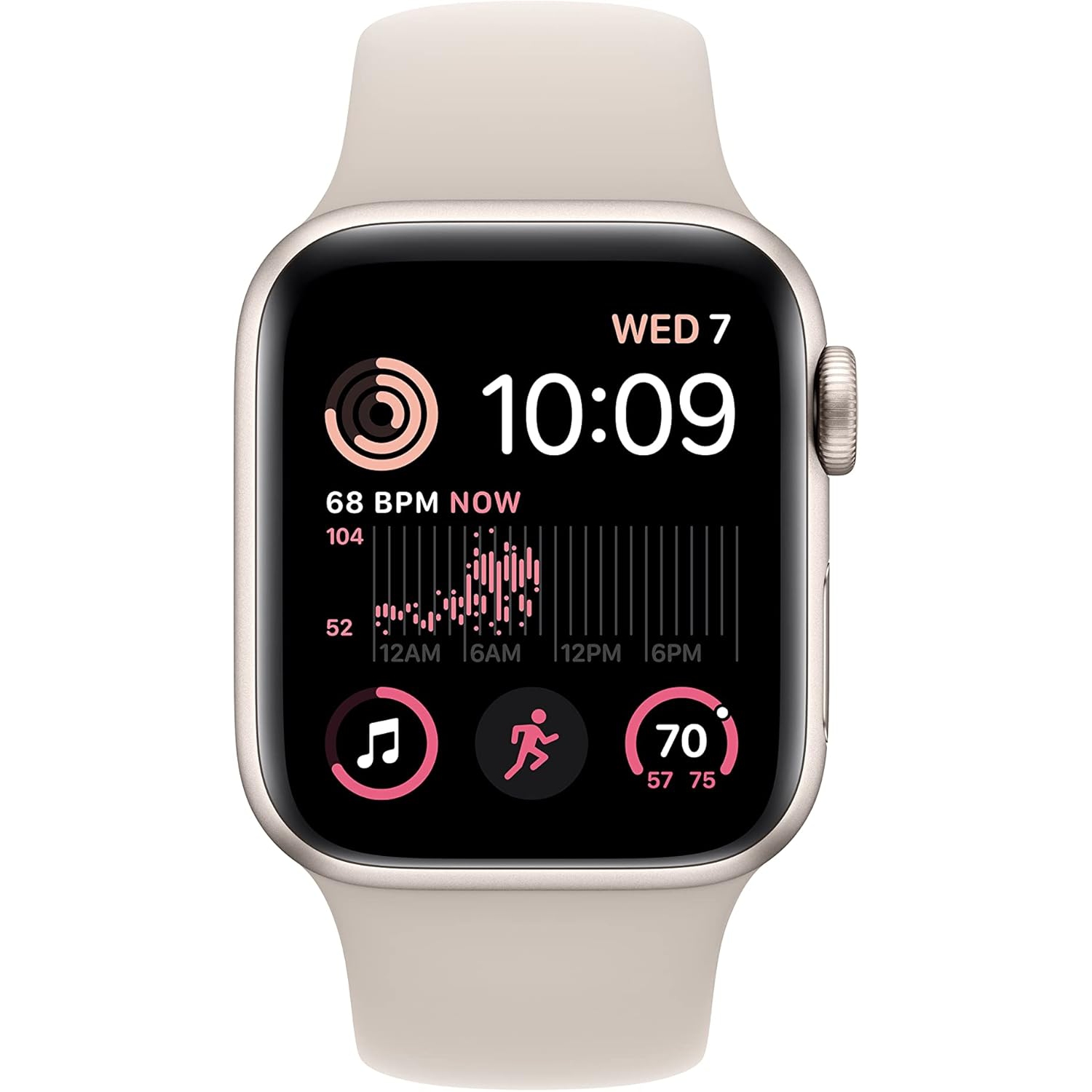 Apple Watch SE (GPS, 40mm) - Starlight Aluminum Case with Starlight Sport Band, S/M - Open Box