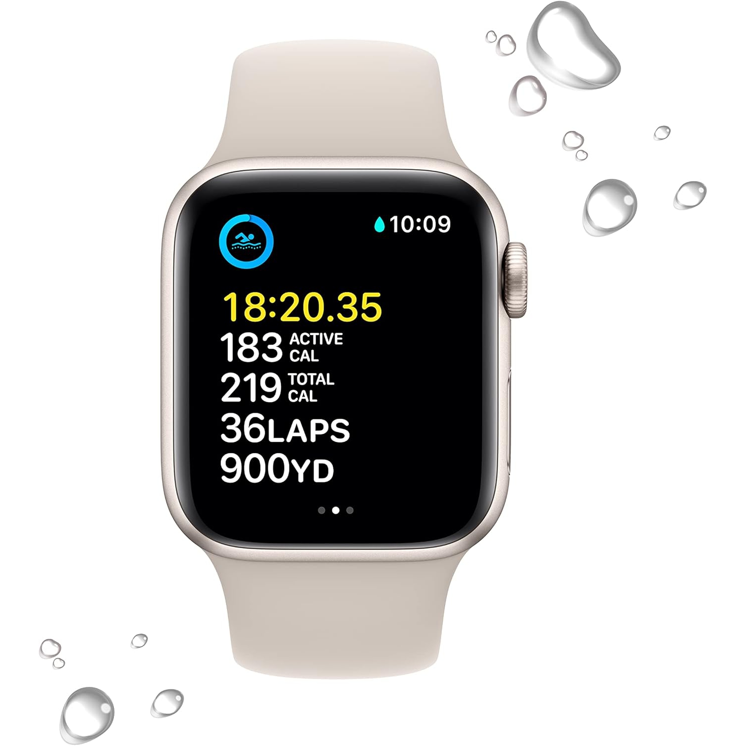 Apple Watch SE (GPS, 40mm) - Starlight Aluminum Case with Starlight Sport Band, S/M - Open Box
