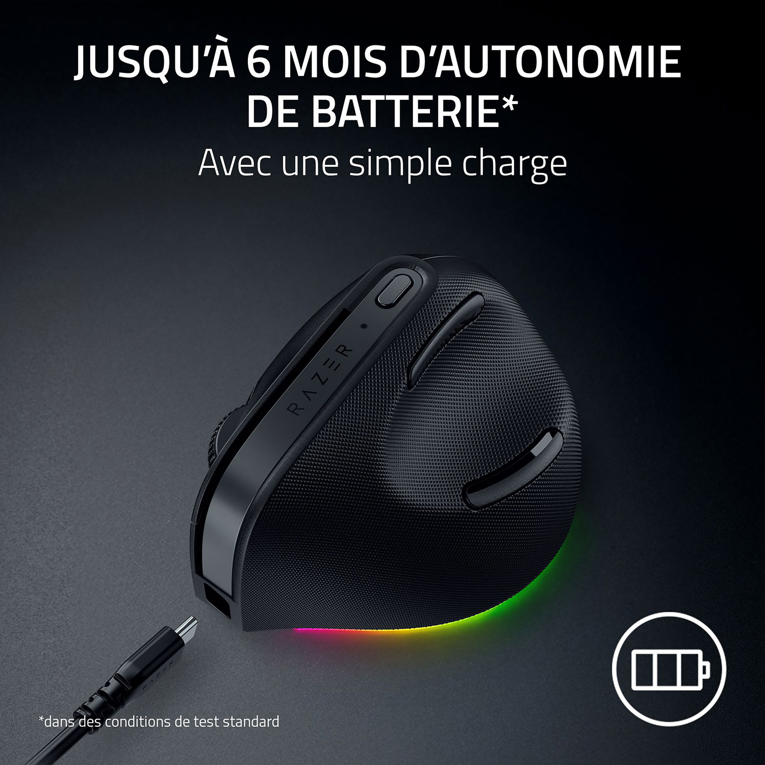 Souris de jeu sans fil ergonomique Pro Click V2 de Razer