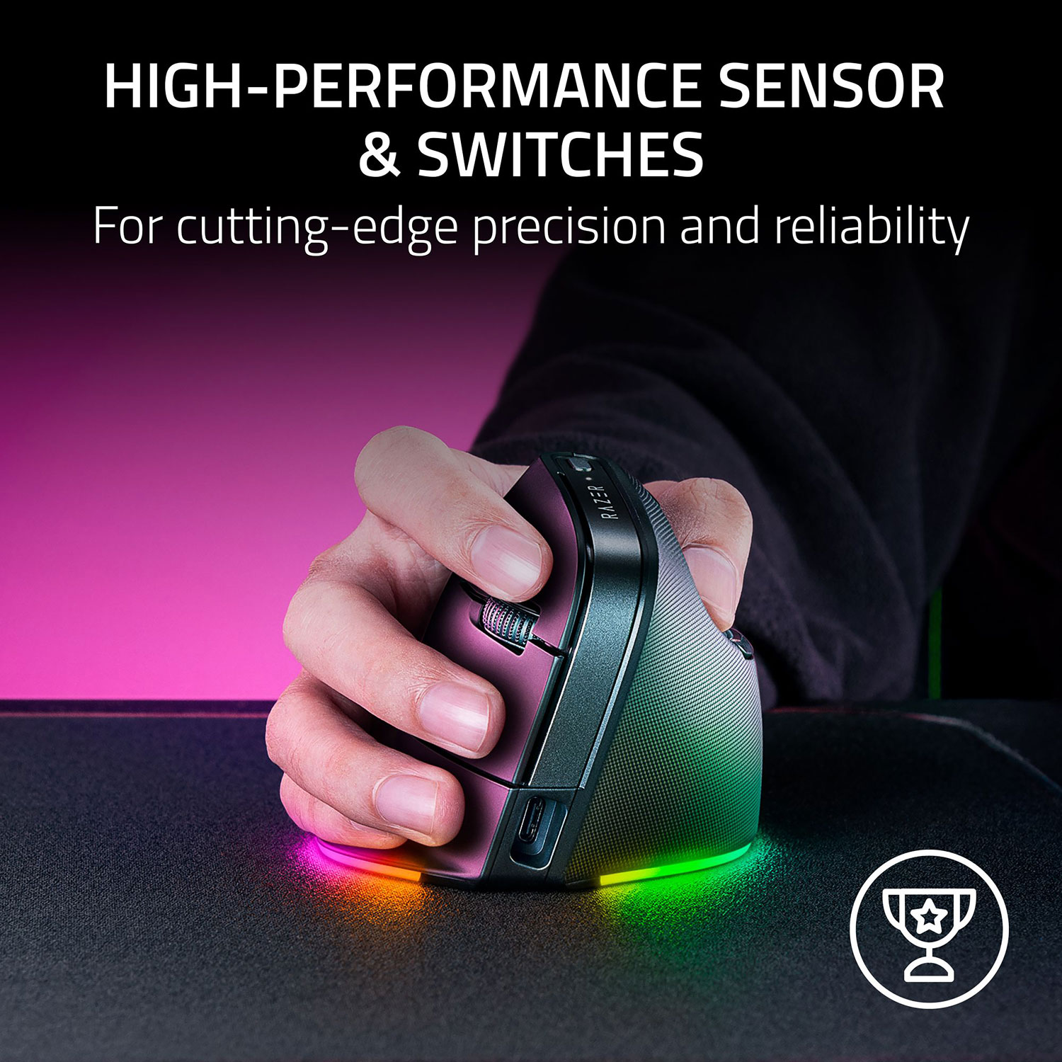 Souris de jeu sans fil ergonomique Pro Click V2 de Razer