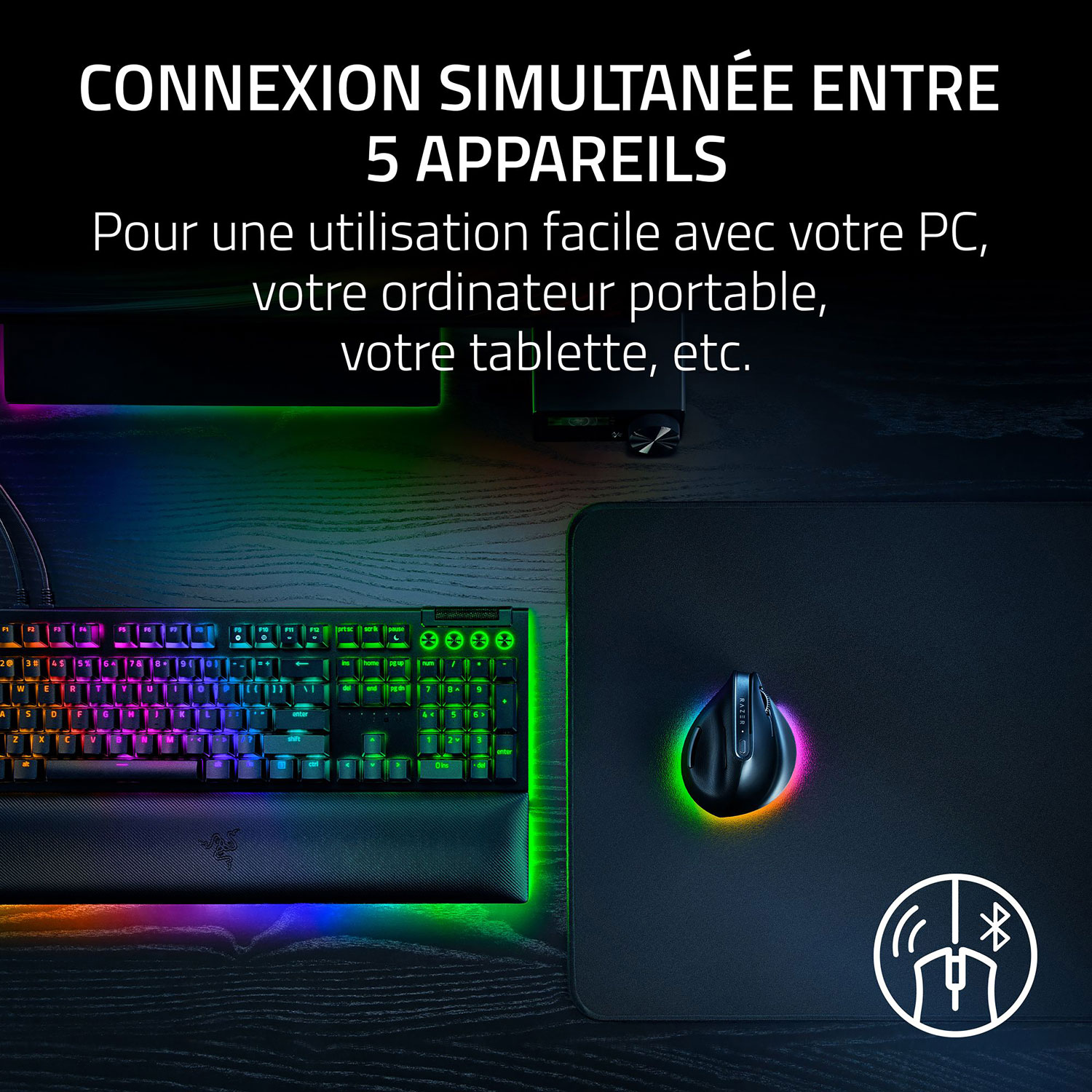 Souris de jeu sans fil ergonomique Pro Click V2 de Razer