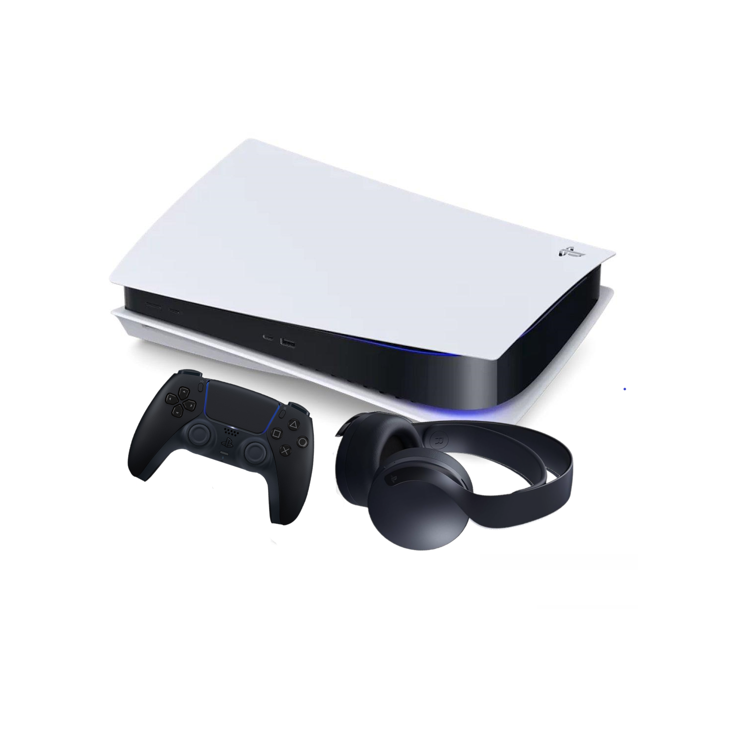 Refurbished (Good) - Sony PlayStation 5 PS5 Disc Version Console *NO STAND* and PULSE 3D Midnight Black Wireless Headset Bundle