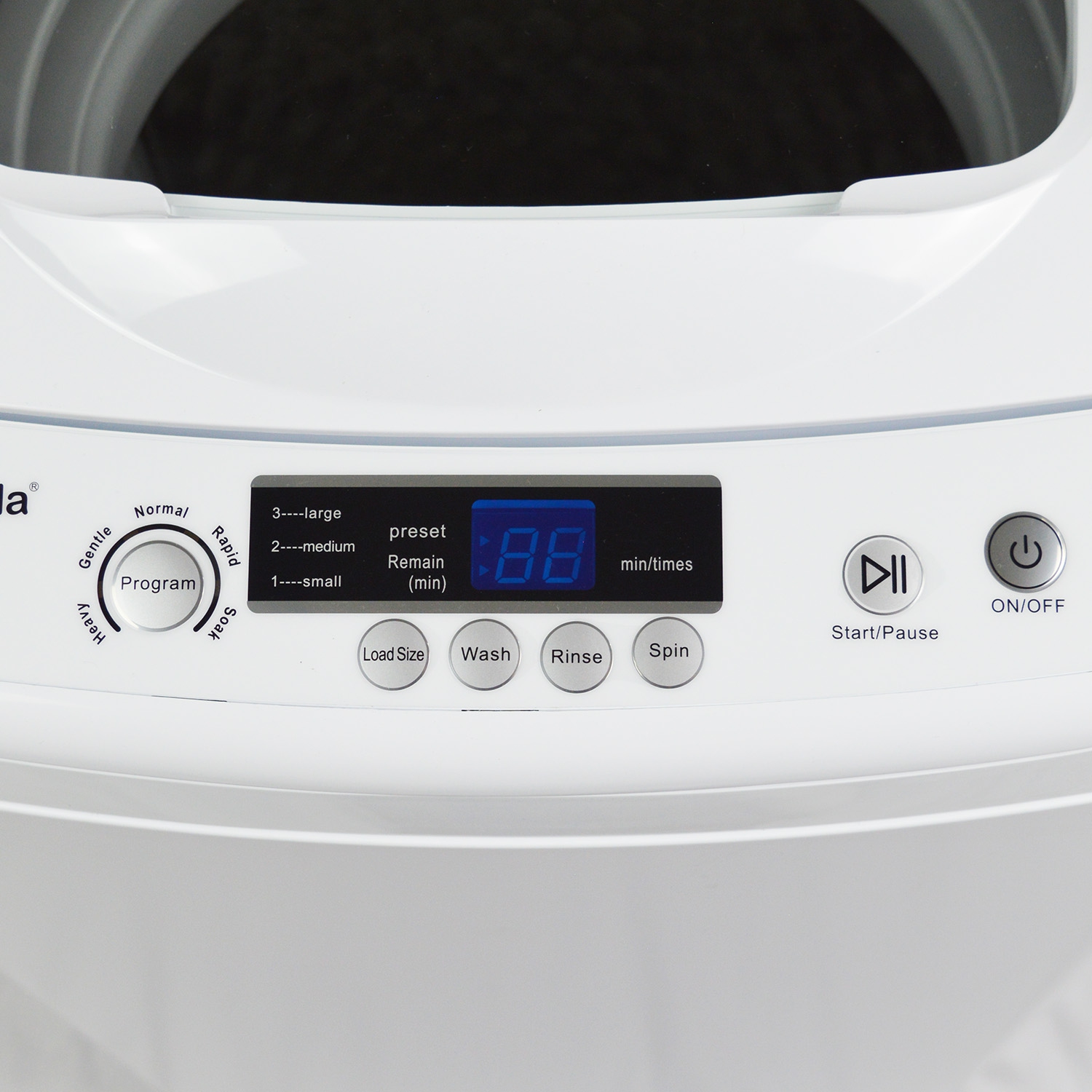 Panda 0.9 Cu. Ft. Portable Top-Load Washing Machine – 6.6 lb Capacity, Fully Automatic, Stainless Steel Drum, Built-In Drain Pump – Compact Washer