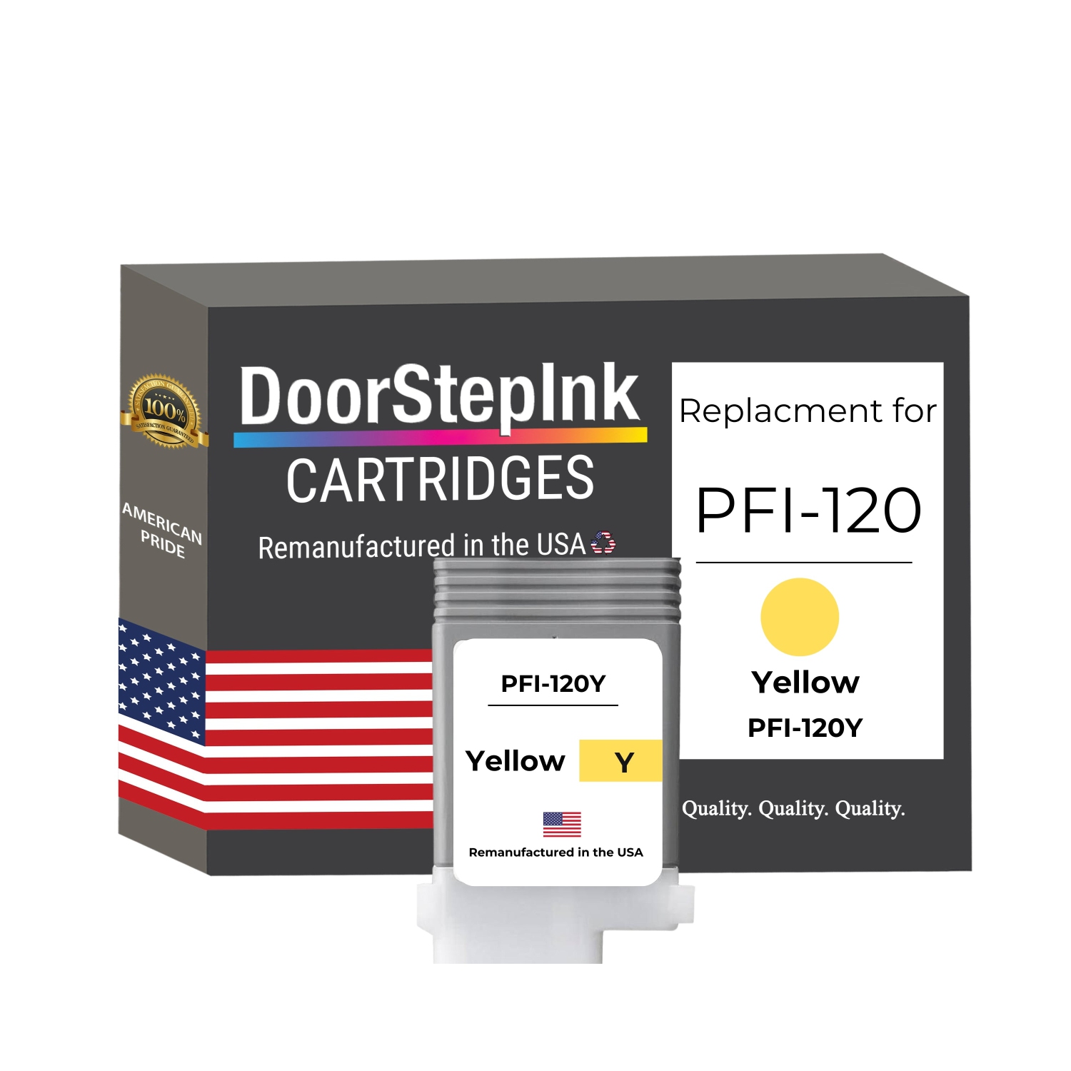 DoorStepInk Brand for Canon PFI-120Y Yellow Remanufactured in the USA Ink Cartridge, 2888C001