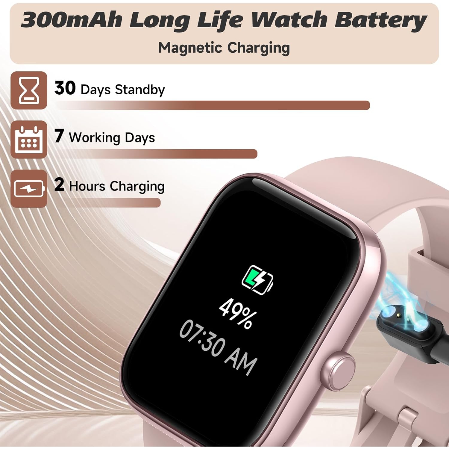 Smart Watch for Men Women 1.8" Fitness Tracker, Bluetooth Call, DIY Dial, Heart Rate Sleep Blood Oxygen Monitor, 100+ Sports Modes, IP68 Waterproof