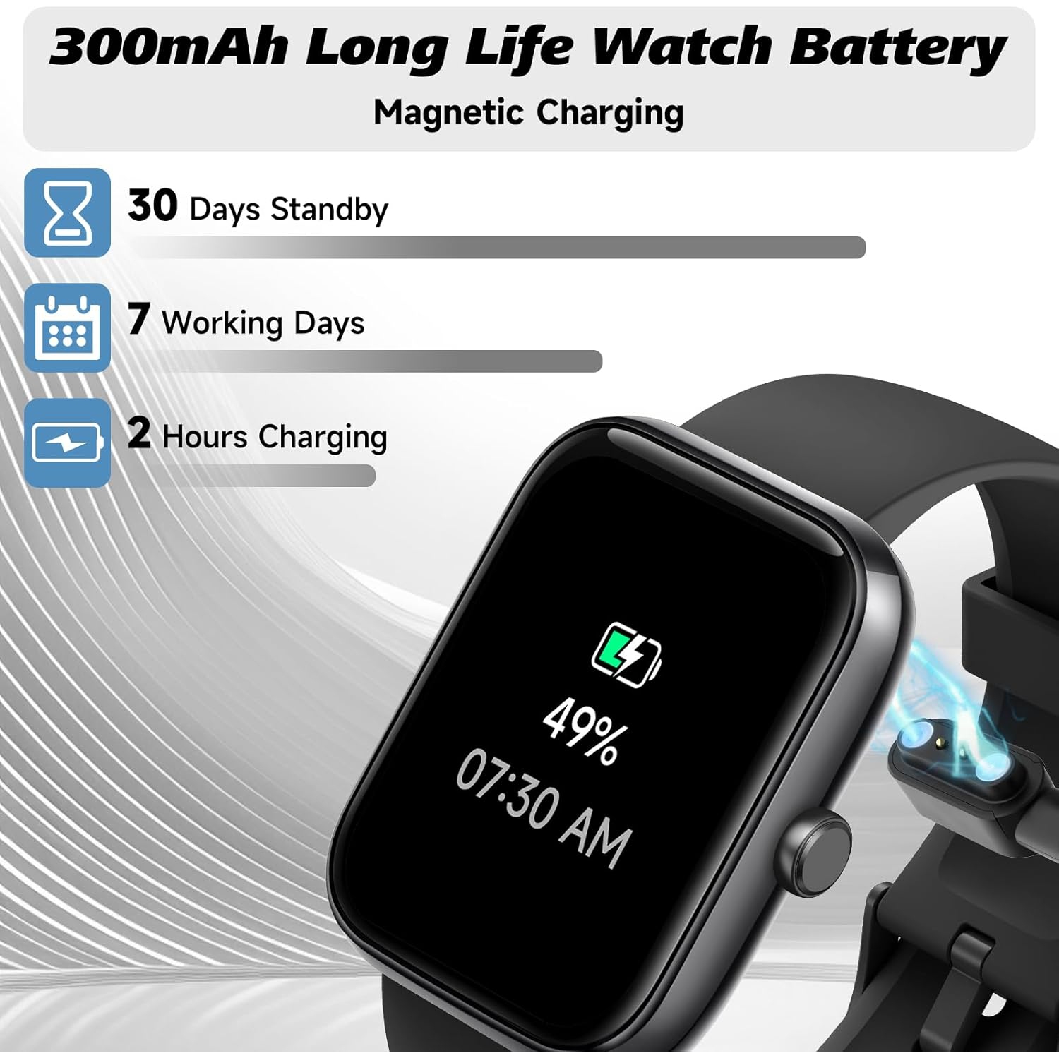 Smart Watch for Men Women 1.8" Fitness Tracker, Bluetooth Call, DIY Dial, Heart Rate Sleep Blood Oxygen Monitor, 100+ Sports Modes, IP68 Waterproof