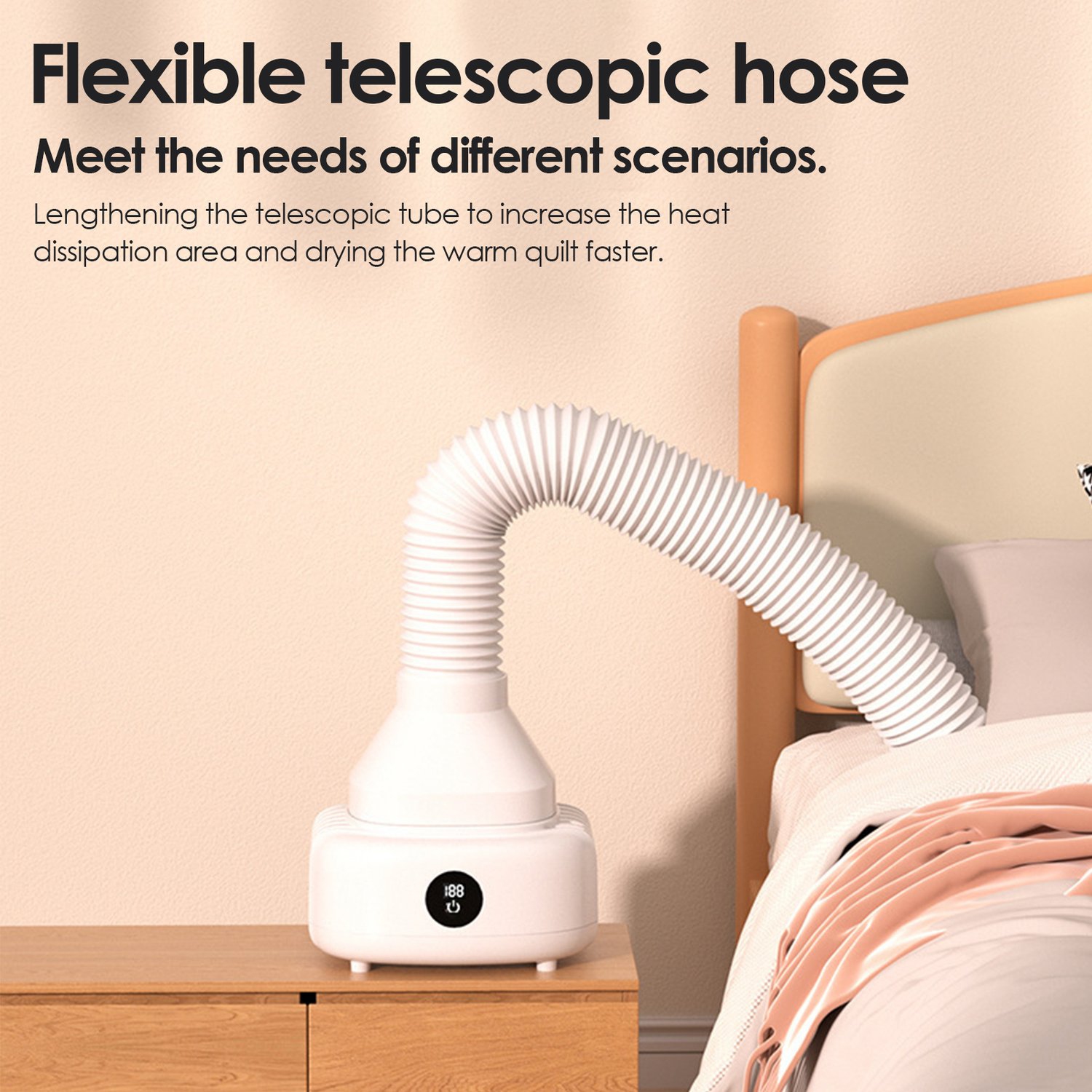 Séchoir à air pliable 3-en-1 Household Petits vêtements portatifs Sécheuse Chauffe-chaussures avec minuterie numérique