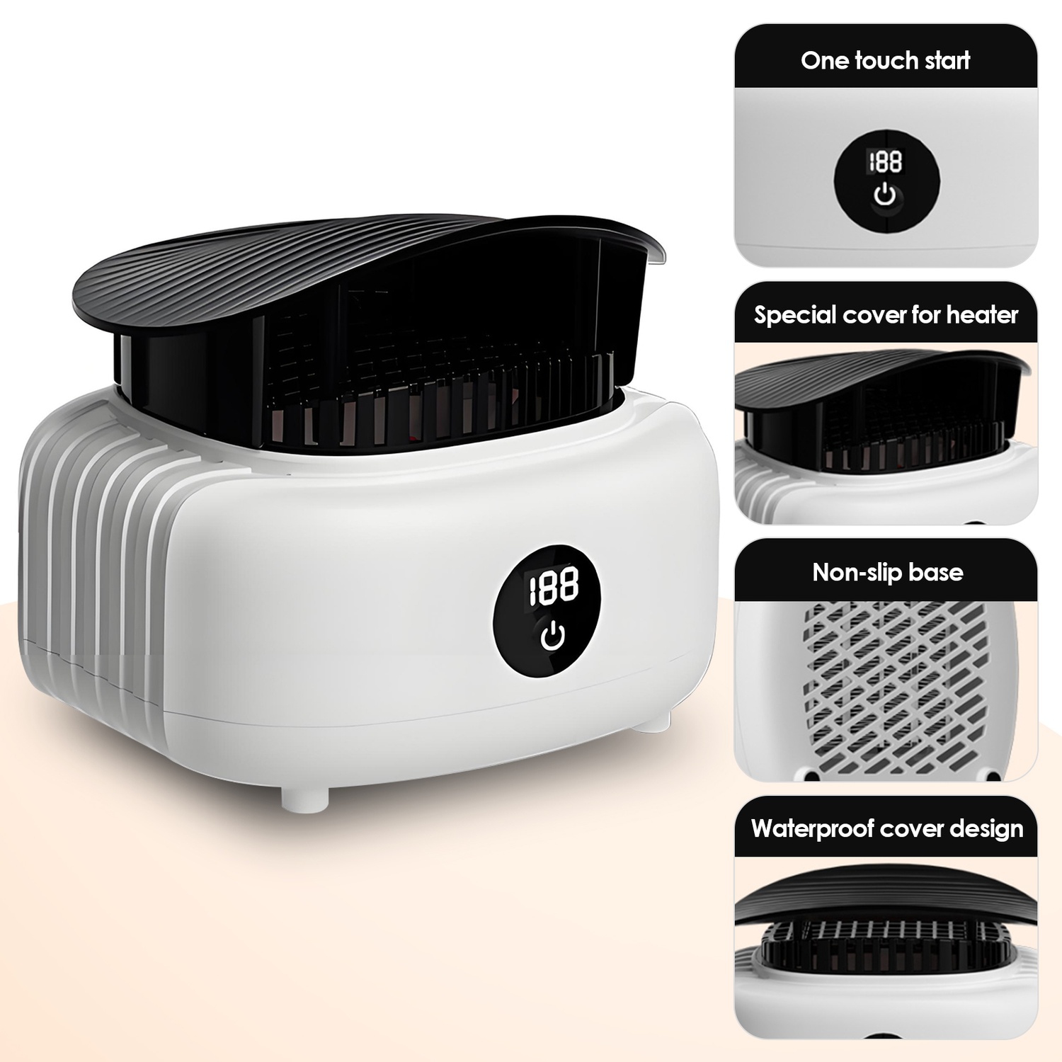 Séchoir à air pliable 3-en-1 Household Petits vêtements portatifs Sécheuse Chauffe-chaussures avec minuterie numérique