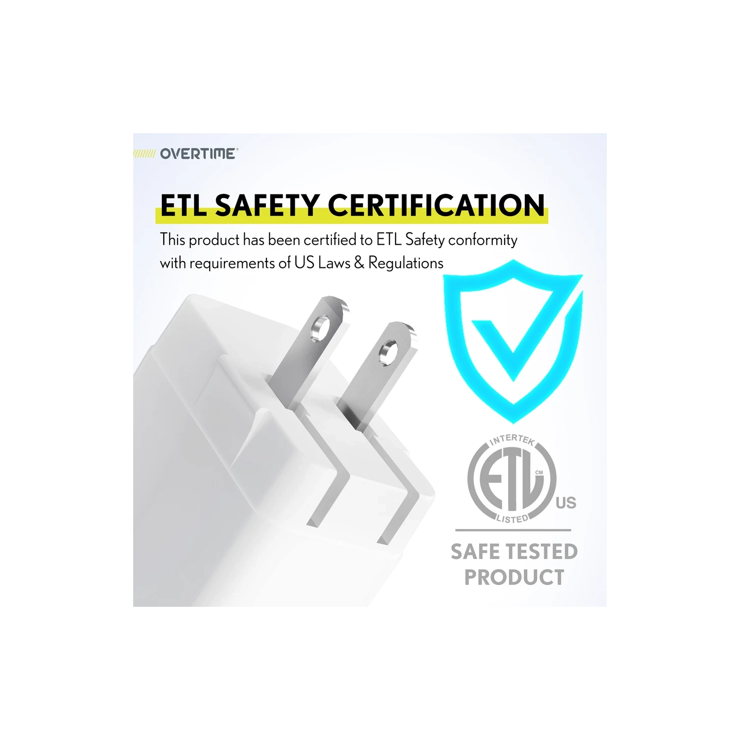 Overtime USB-C Wall & Car Charger Kit w/ 6ft Cable – White