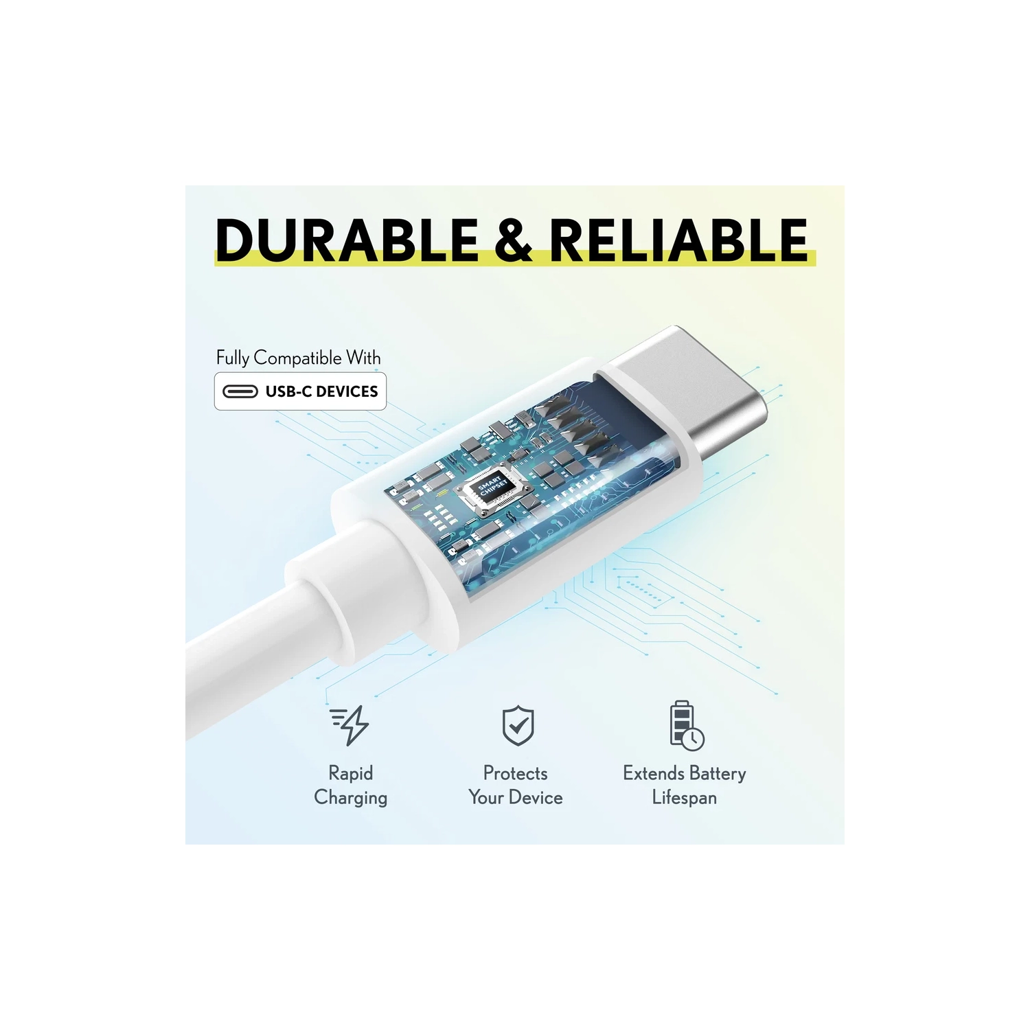 Overtime USB-C Wall & Car Charger Kit w/ 6ft Cable – White