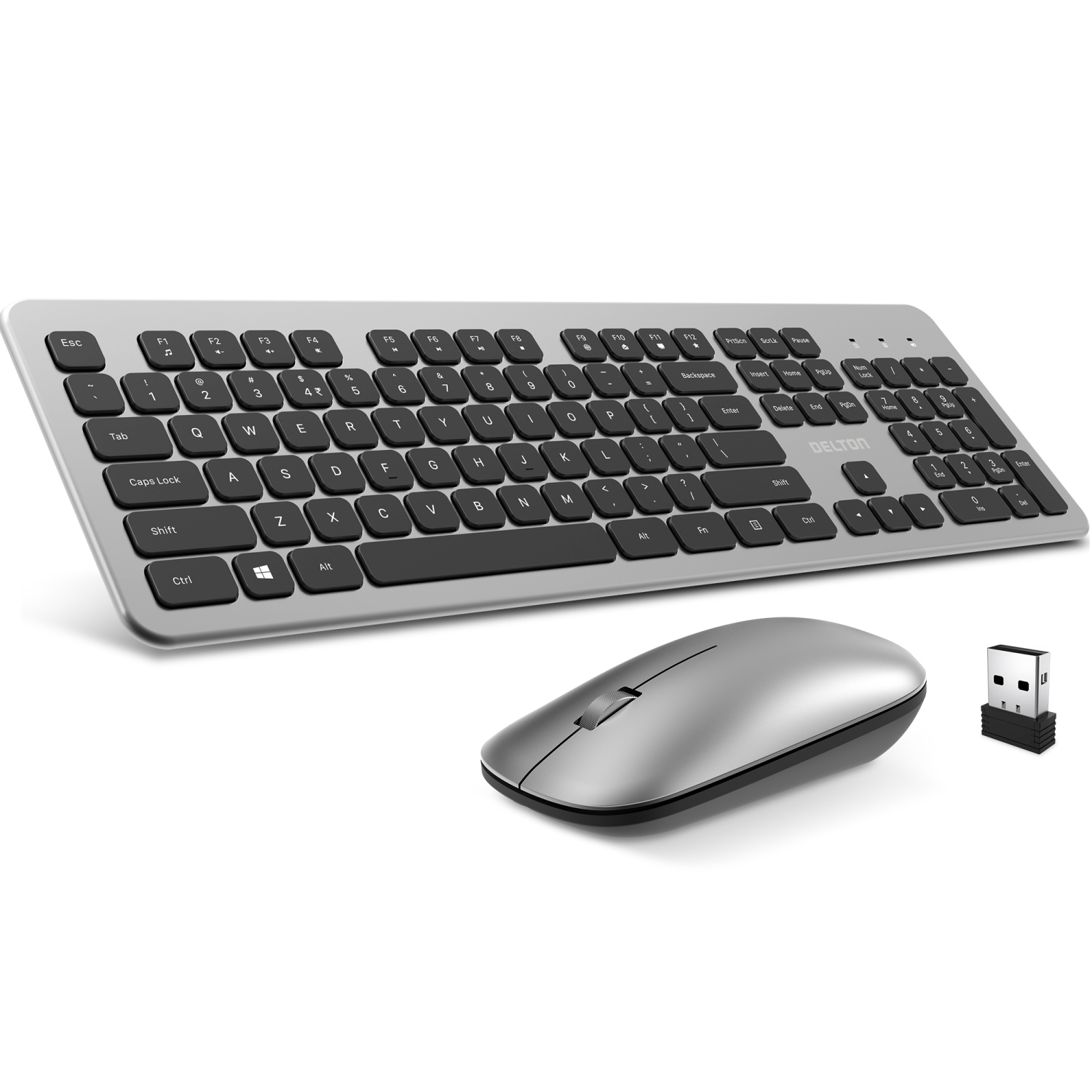 Delton K100 Wireless Keyboard & Mouse Combo – Grey