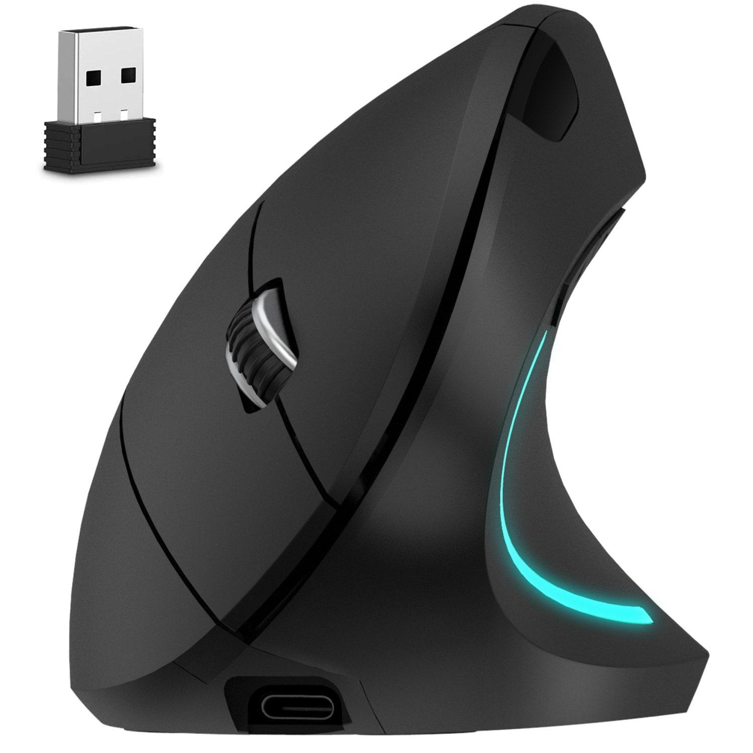 Delton Ergonomic Vertical Wireless Mouse – Black