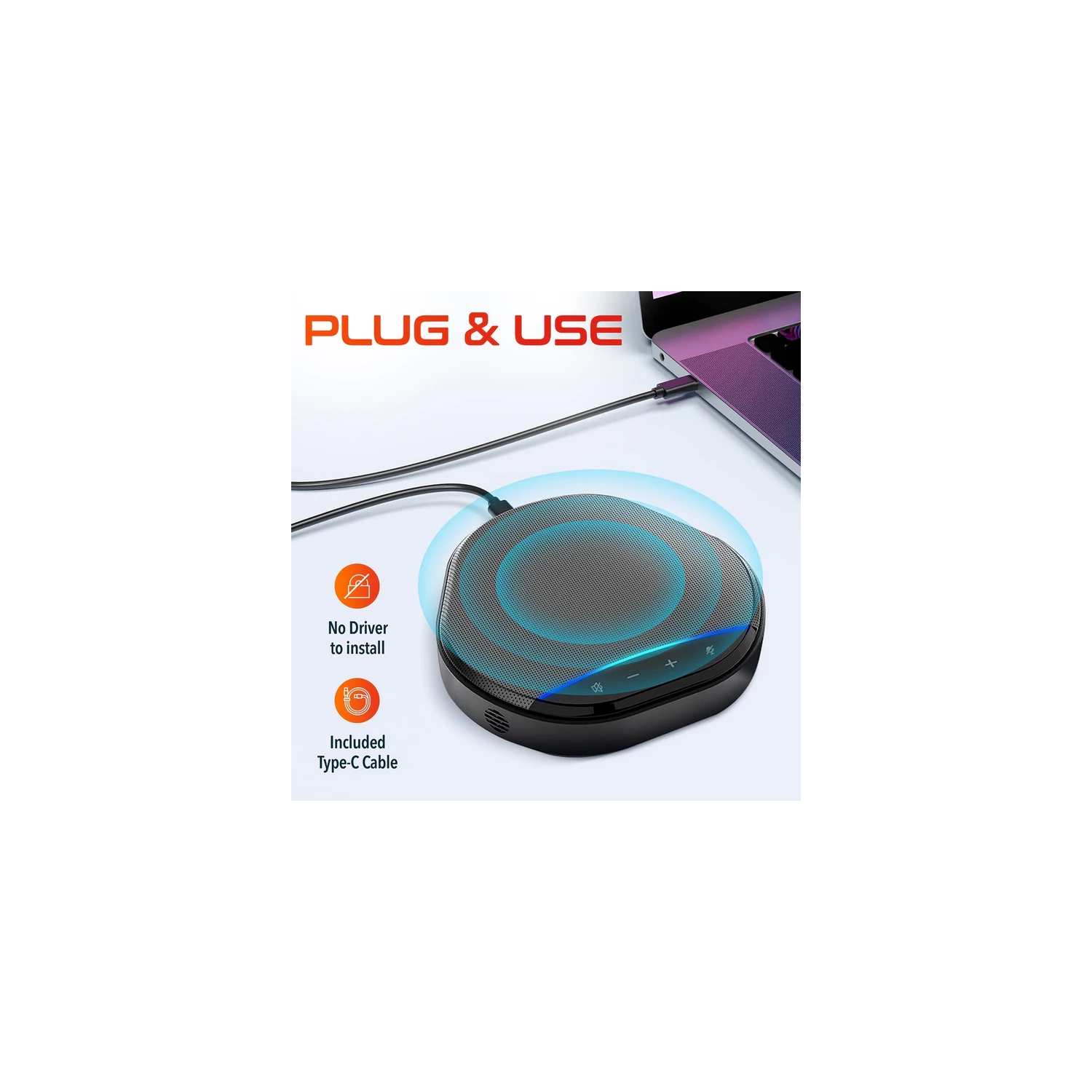 Delton C3900 USB Conference Speaker & Mic – Black